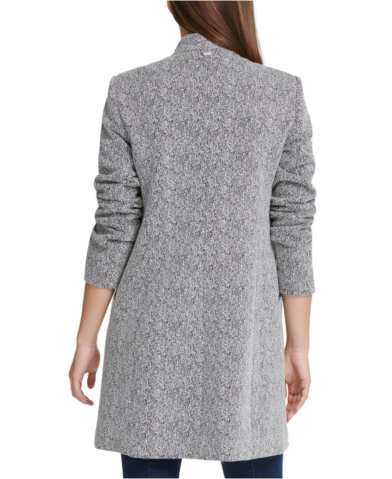 Notch-neck D-ring Knit Topper Jacket 