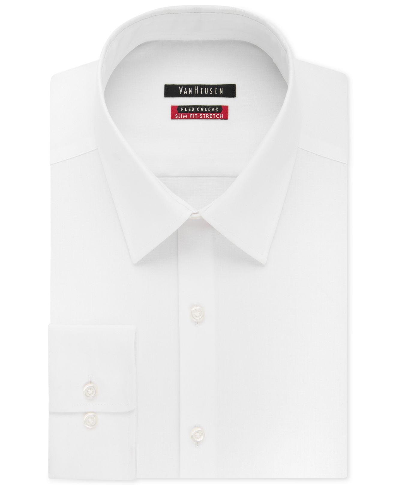 Van Heusen Cotton Slim-fit Flex Collar Stretch Solid Dress Shirt in 
