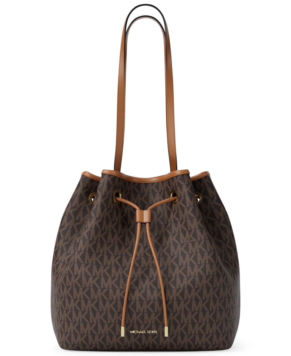 Michael Kors Medium Signature Logo Bucket Messenger Handbag in