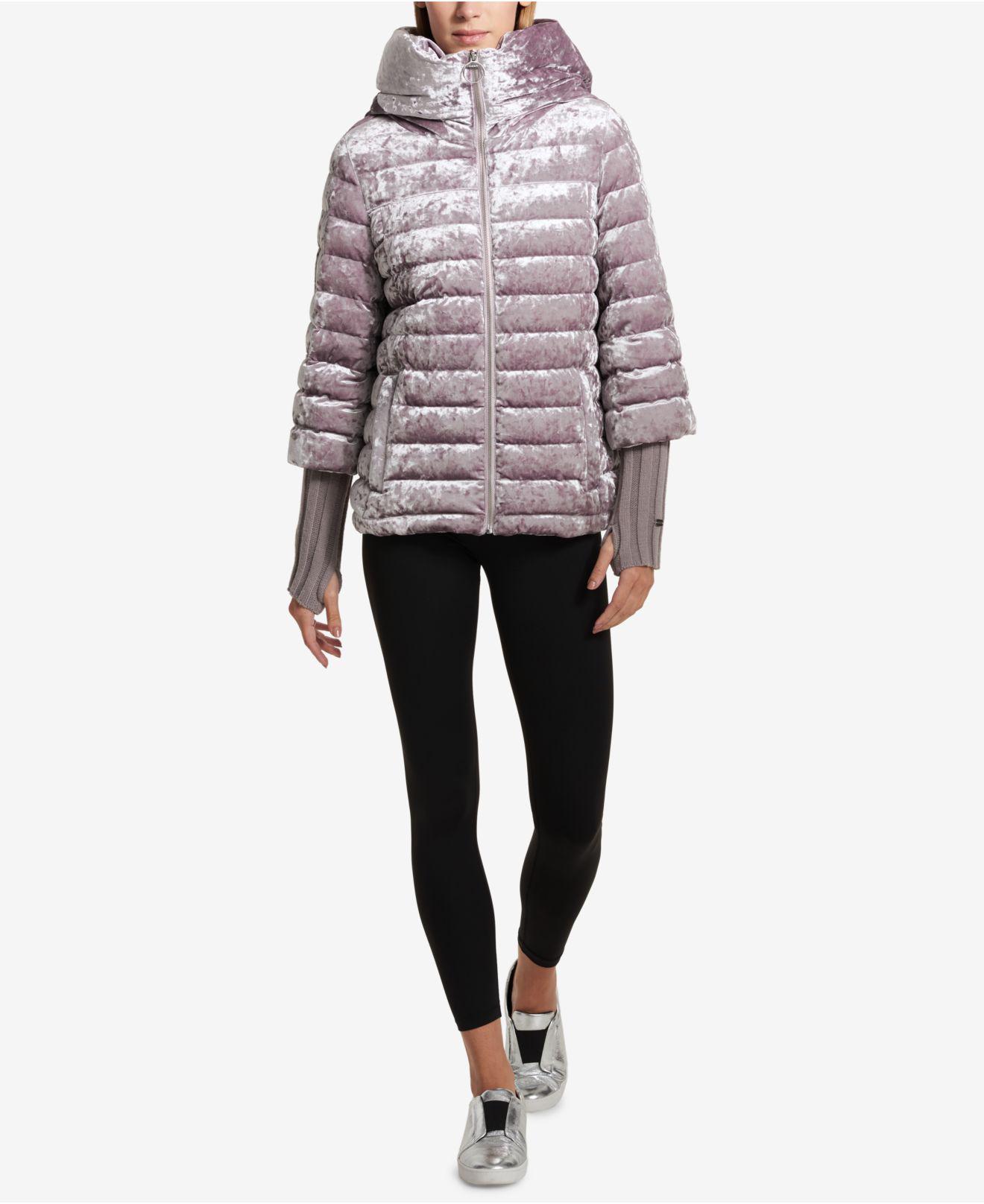 dkny velour padded jacket