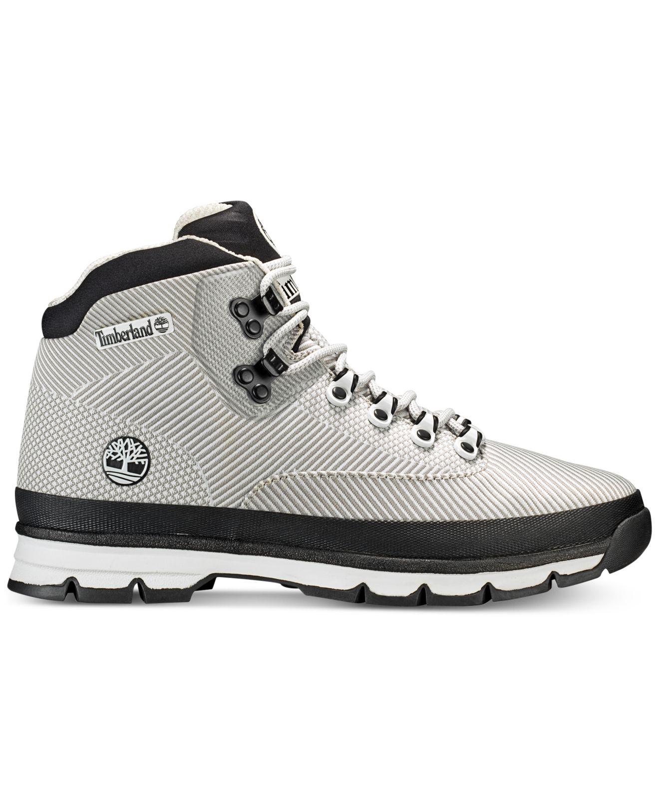 Timberland Synthetic Euro Hiker Jacquard Boots in White for Men - Lyst