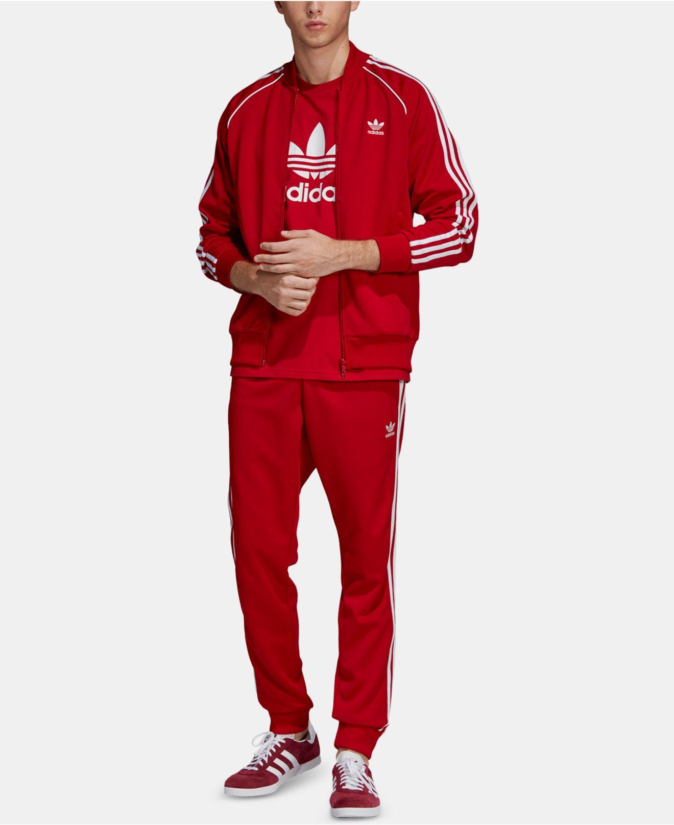 adidas superstar jacket red