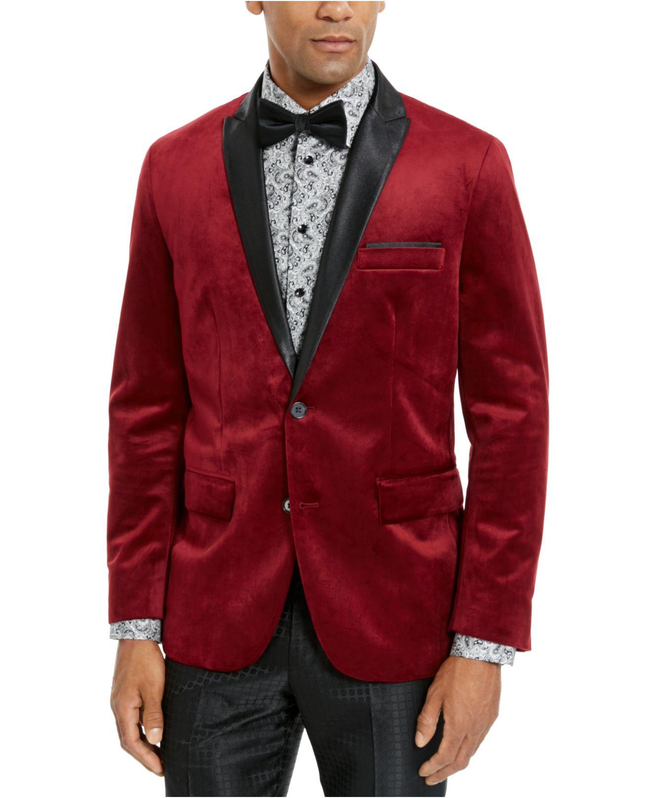 INC International Concepts Mason Slimfit Velvet Blazer, Created For