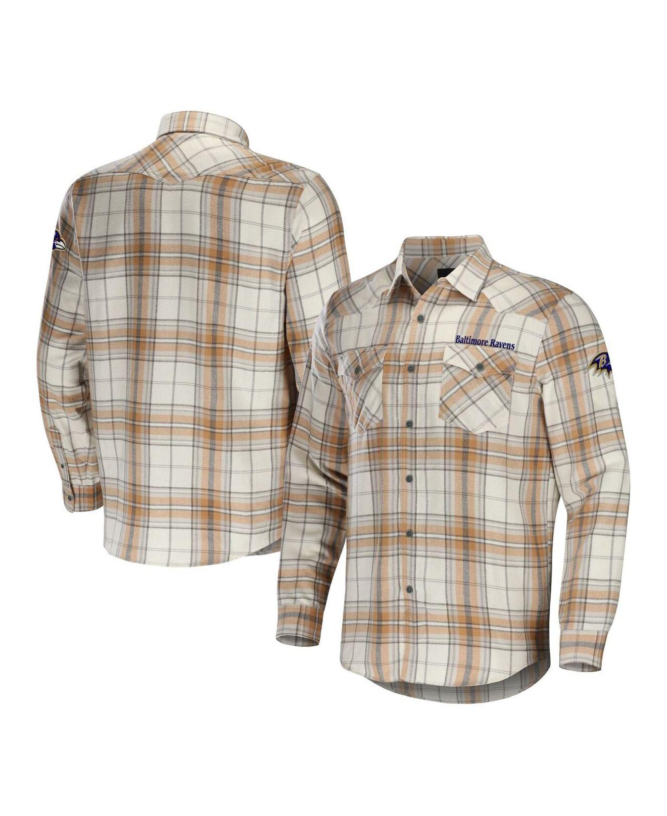 Fanatics Nfl X Darius Rucker Collection By Tan Baltimore Ravens Flannel  Long Sleeve Button-up Shirt in Natural for Men | Lyst