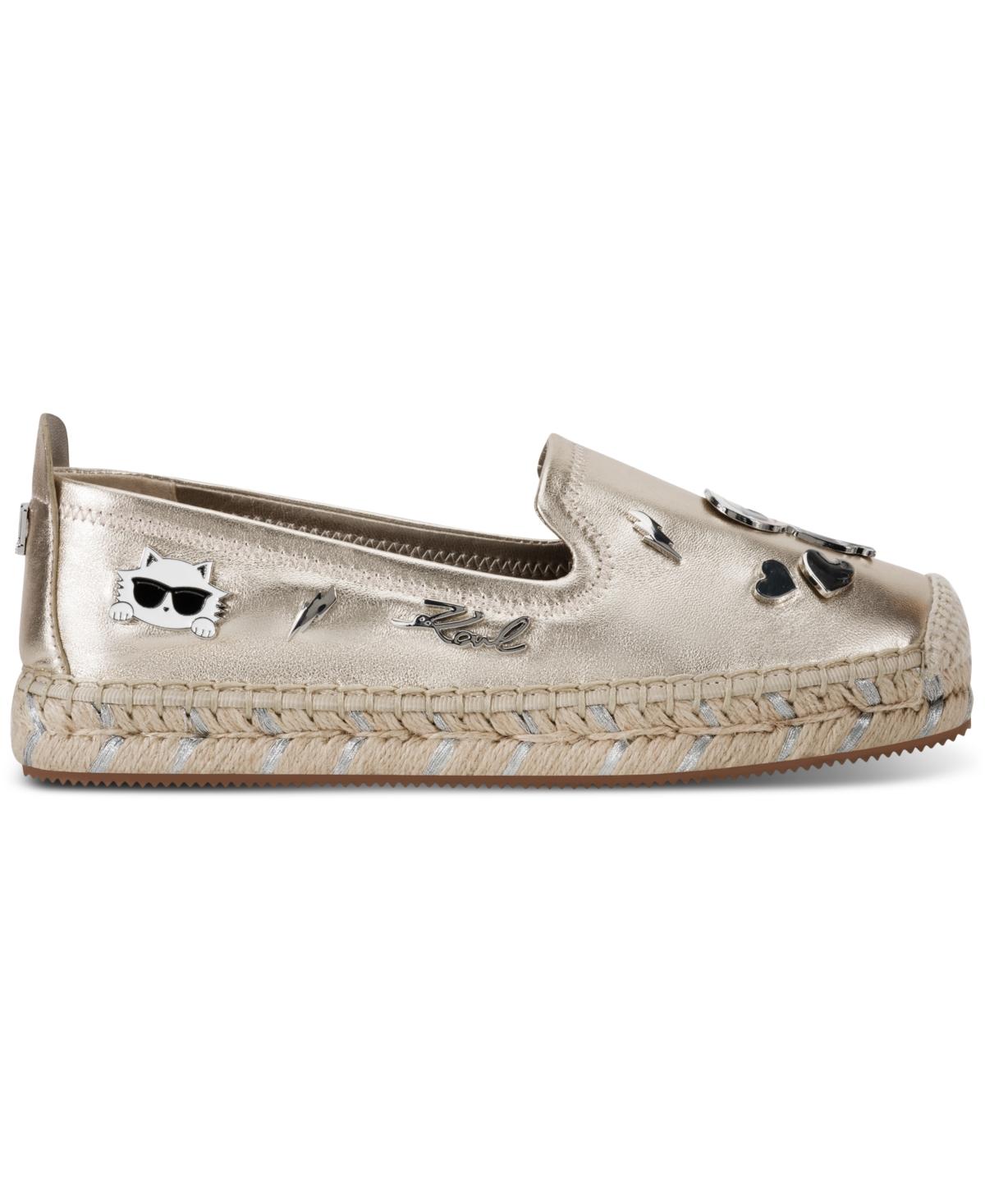 Karl Lagerfeld Michaela Embellished Slip-on Espadrille Flats in