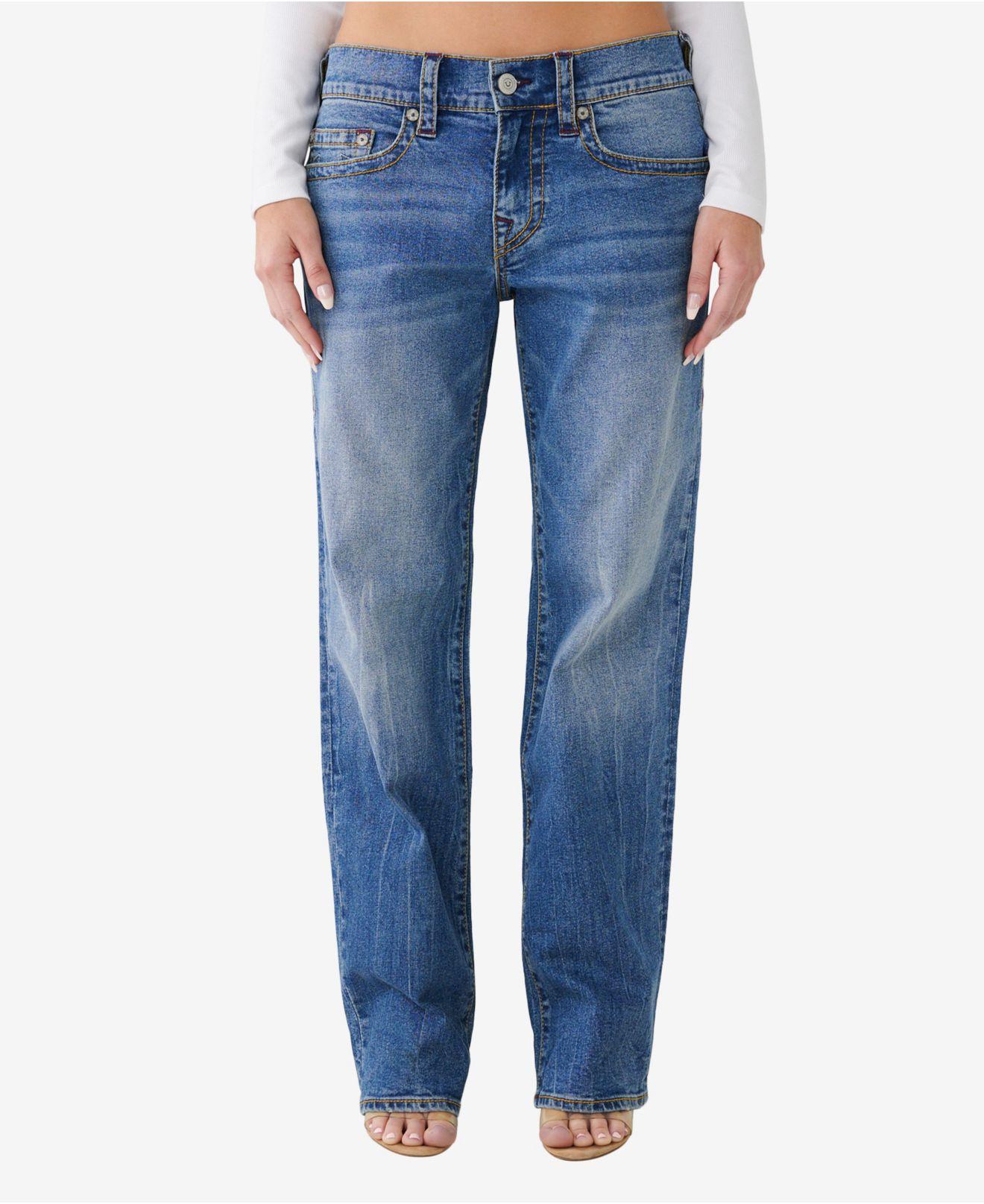 True Religion Ricki Relaxed Straight Jeans in Blue | Lyst