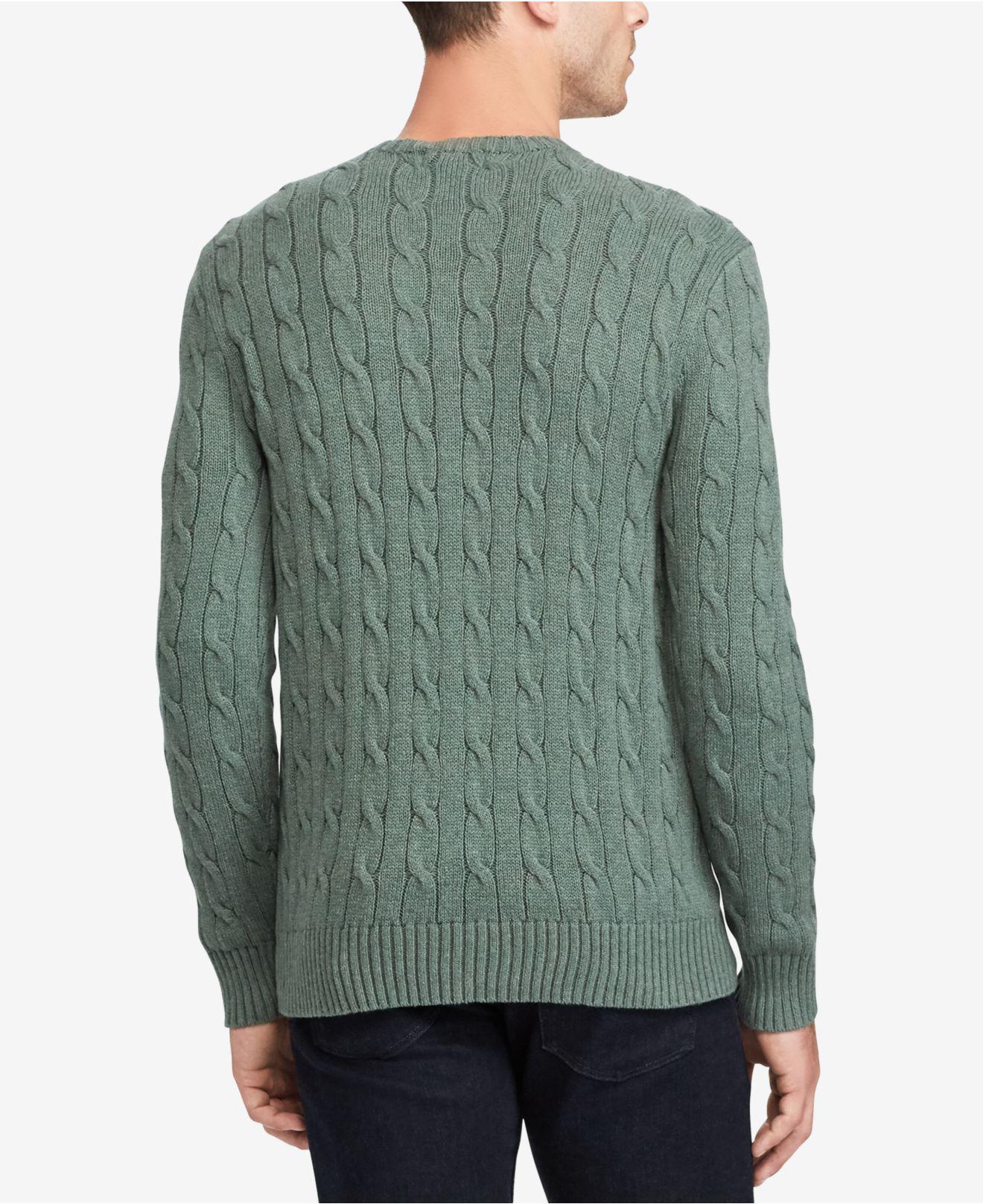 Polo Ralph Lauren Cotton Men's Cable-knit Sweater in Green for Men - Lyst