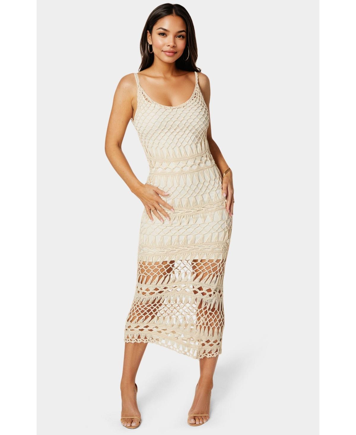 Bebe Geo Crochet Tank Maxi in White | Lyst