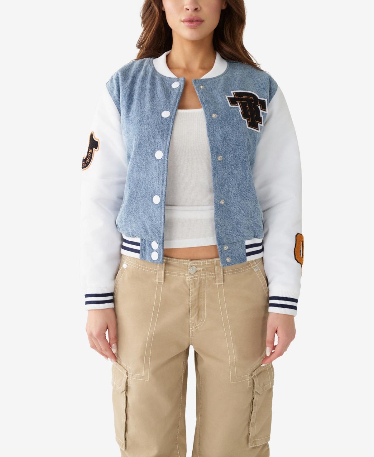 True Religion Denim Varsity Jacket in Blue Lyst