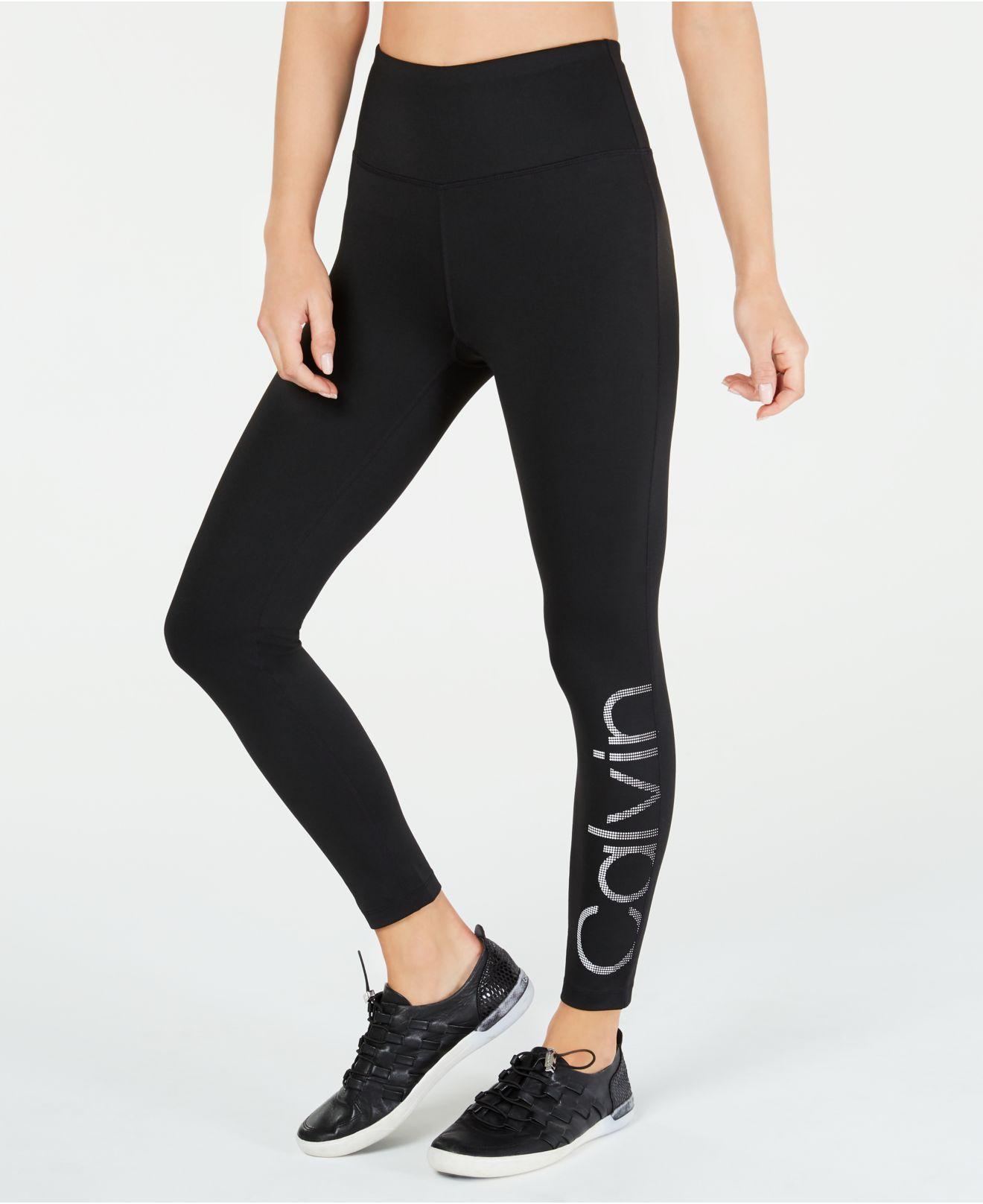 Calvin Klein Synthetic Performance High-rise Logo Ankle Leggings in ...