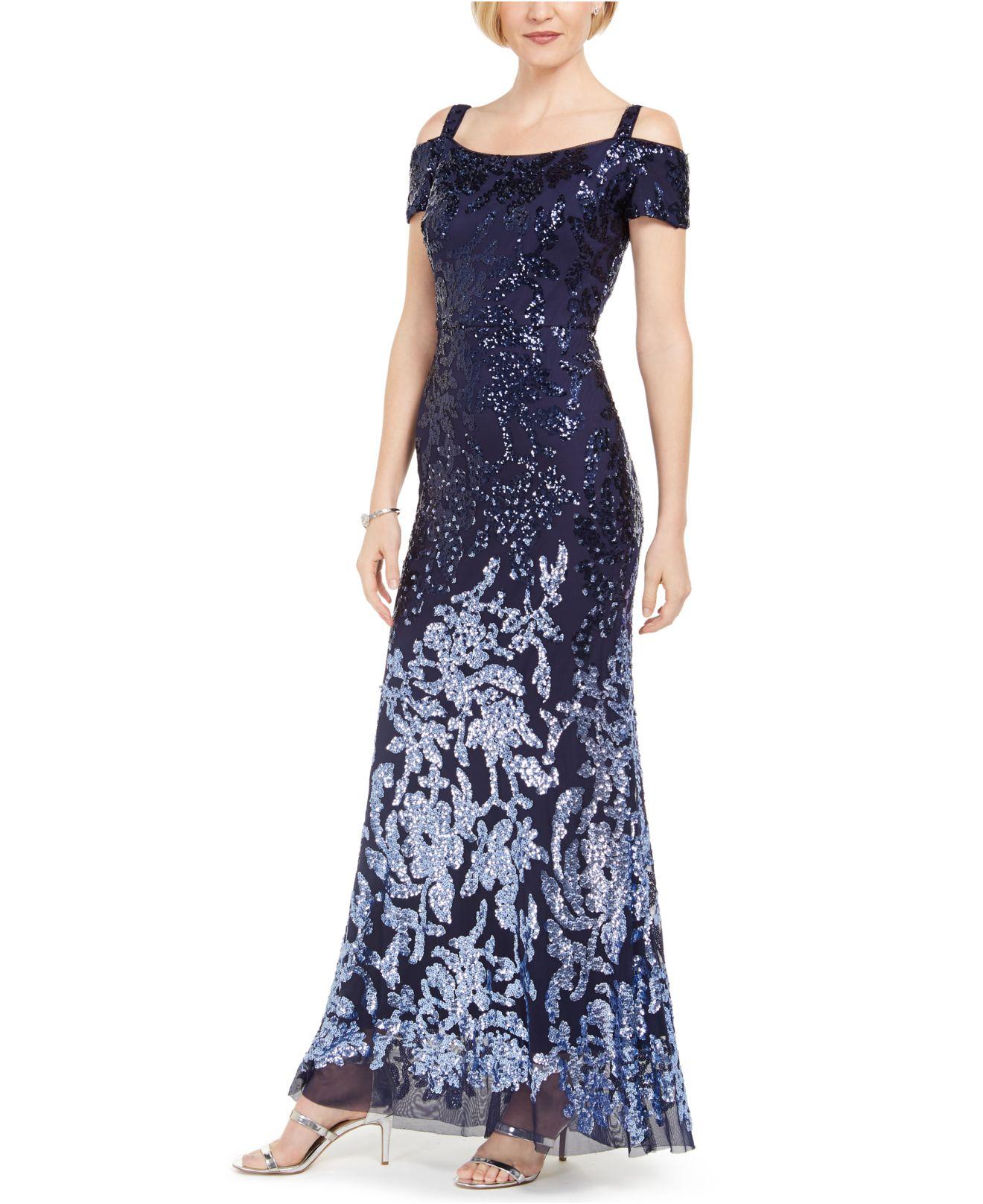 r and m richards cold shoulder gown