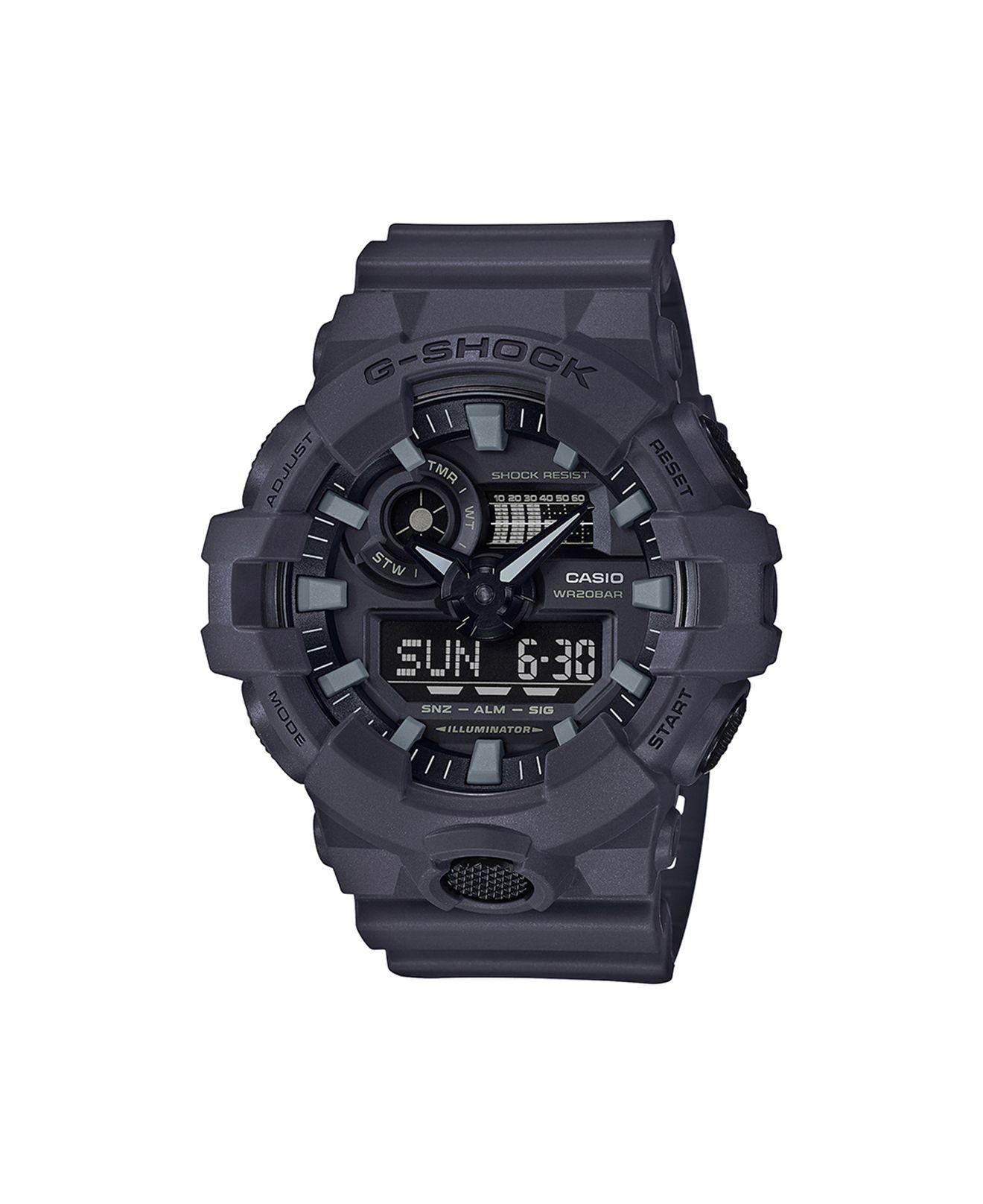 G-Shock Analog-digital Dark Grey Resin Strap Watch 53mm in Grey/Black