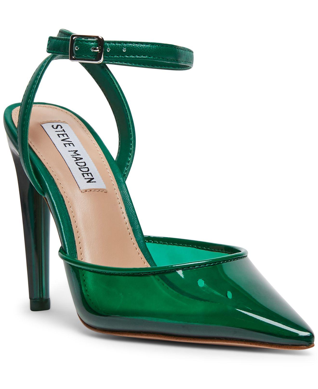 Steve Madden Alessi Vinyl Two-piece Pumps in Green | Lyst