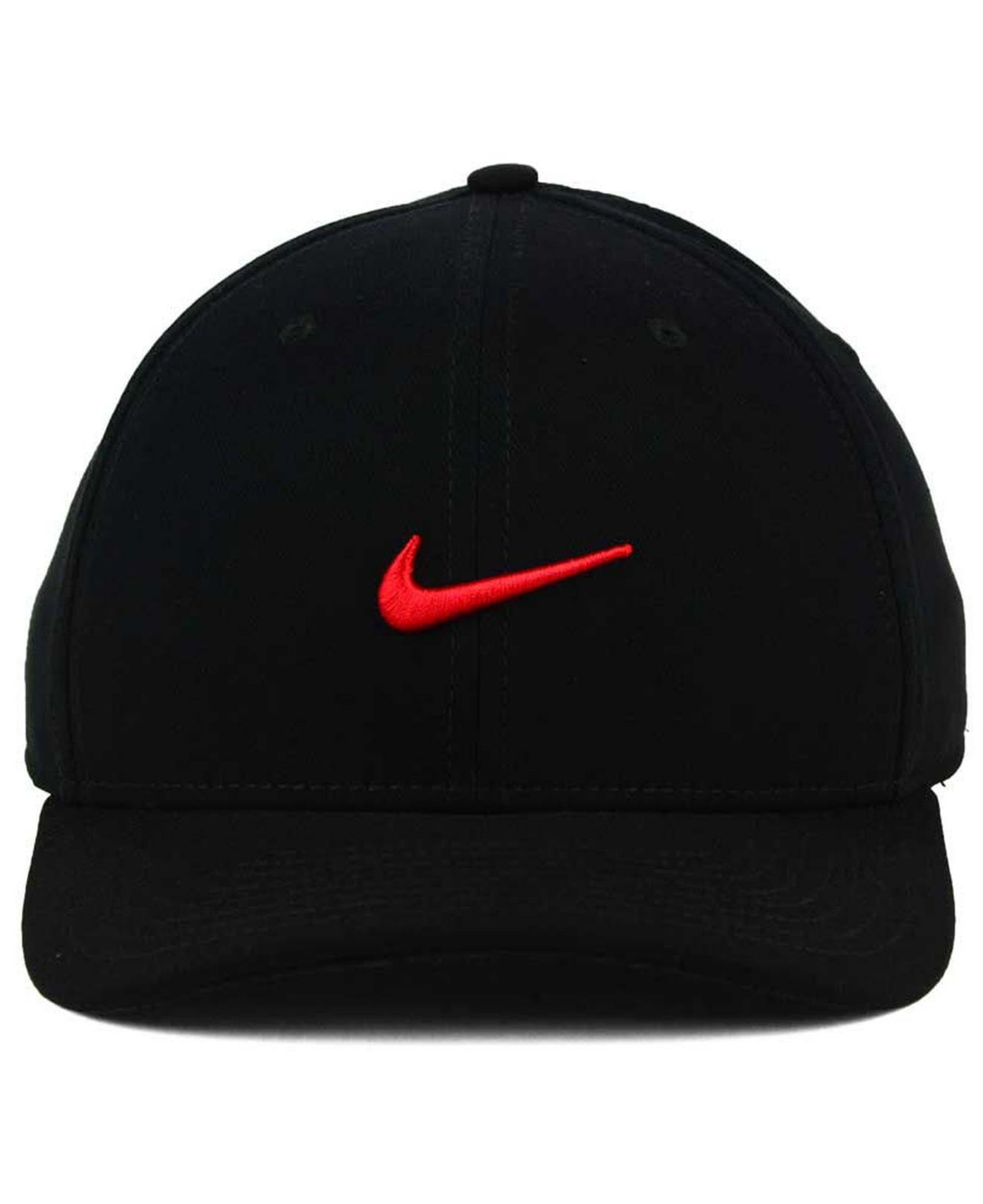 Nike Synthetic Classic Swoosh Flex Cap in Black/Red (Black) for Men - Lyst