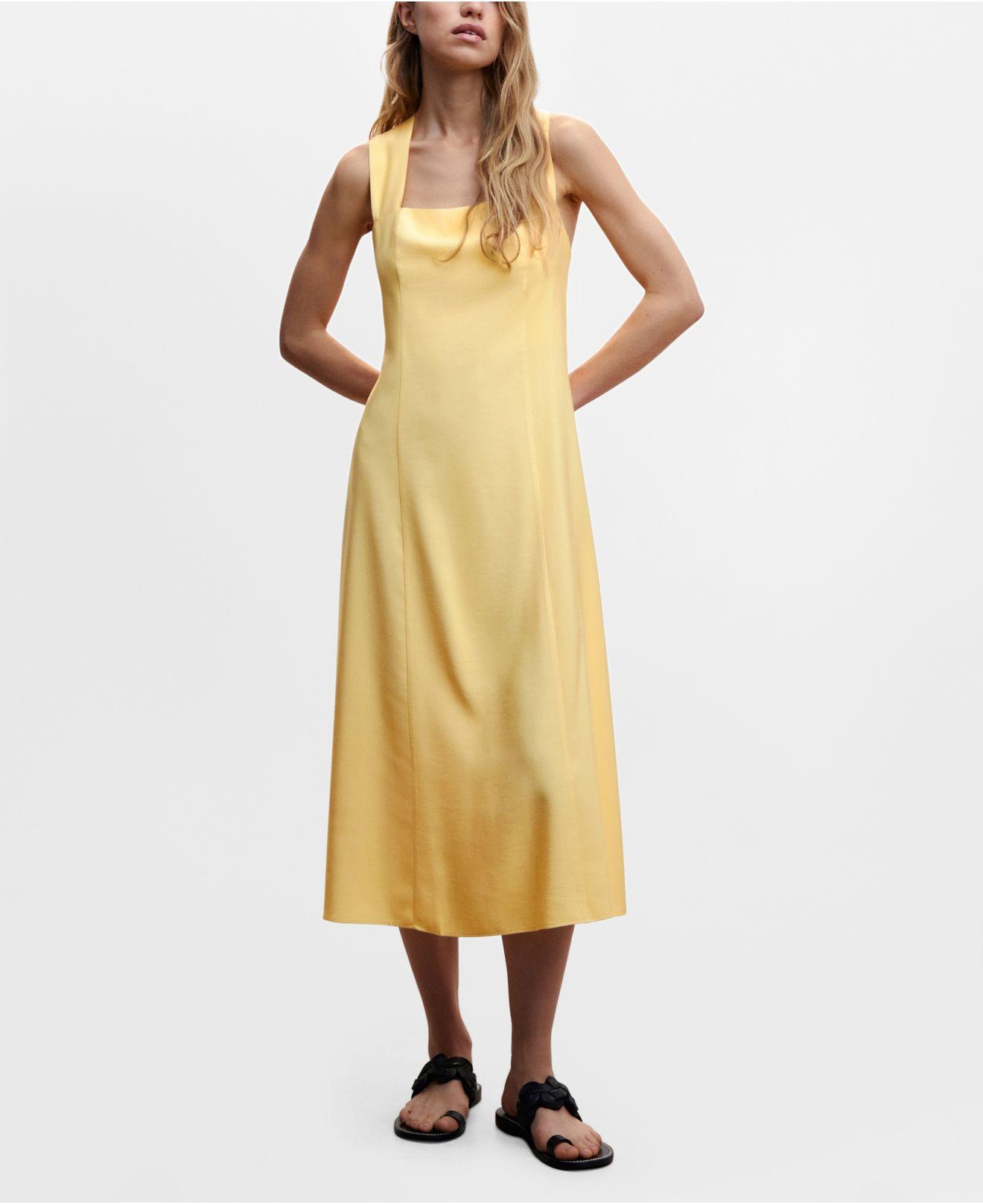 Mango Crisscross Strap Dress in Metallic | Lyst