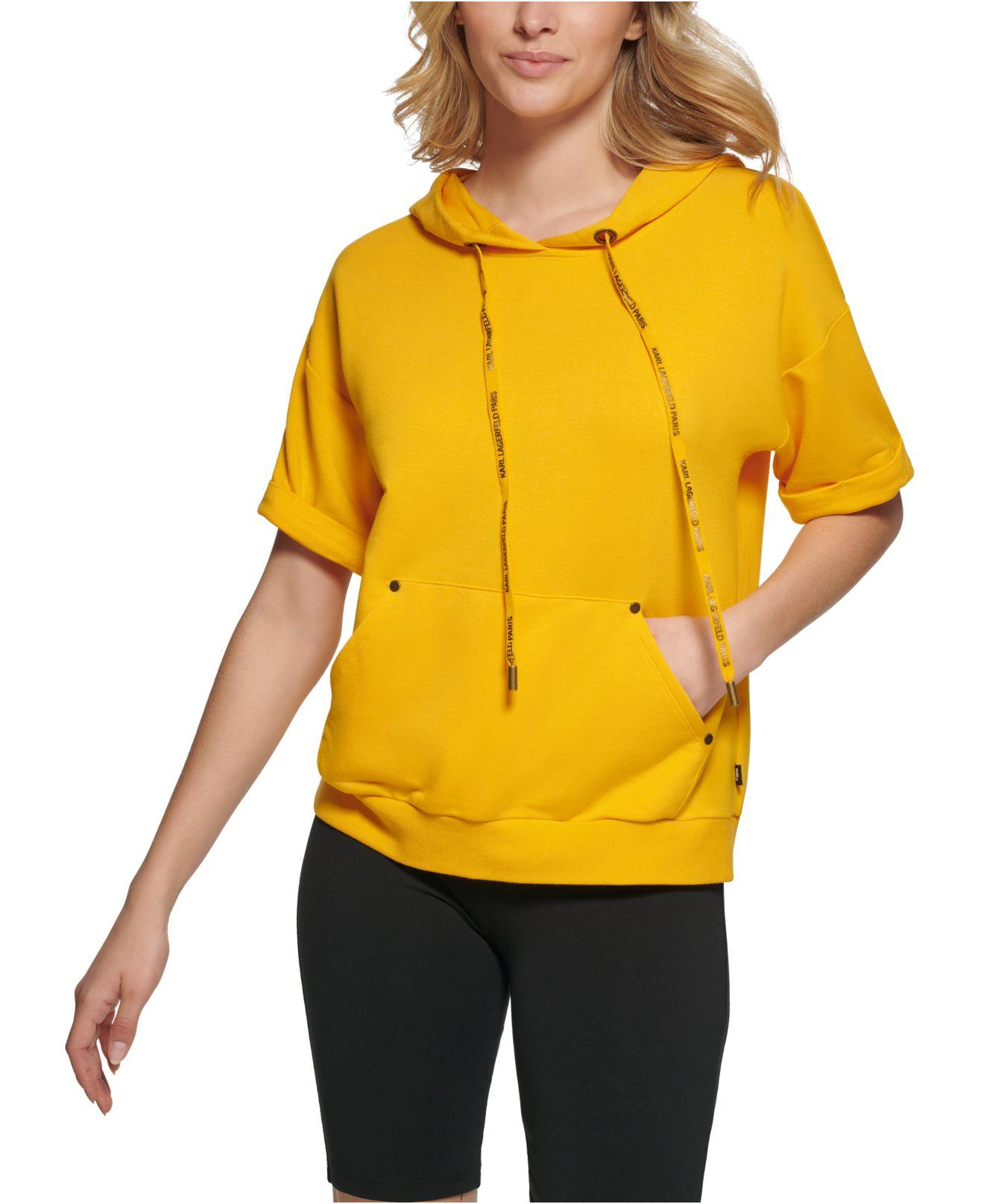 Yellow short best sale sleeve hoodie