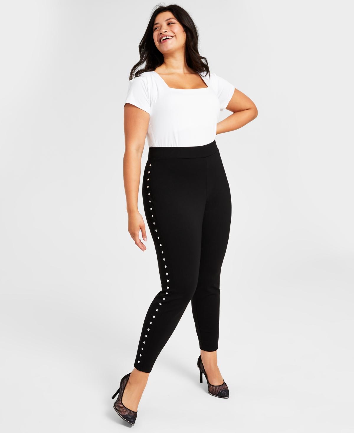 Bar Iii Plus Size Side-studded leggings in Black | Lyst