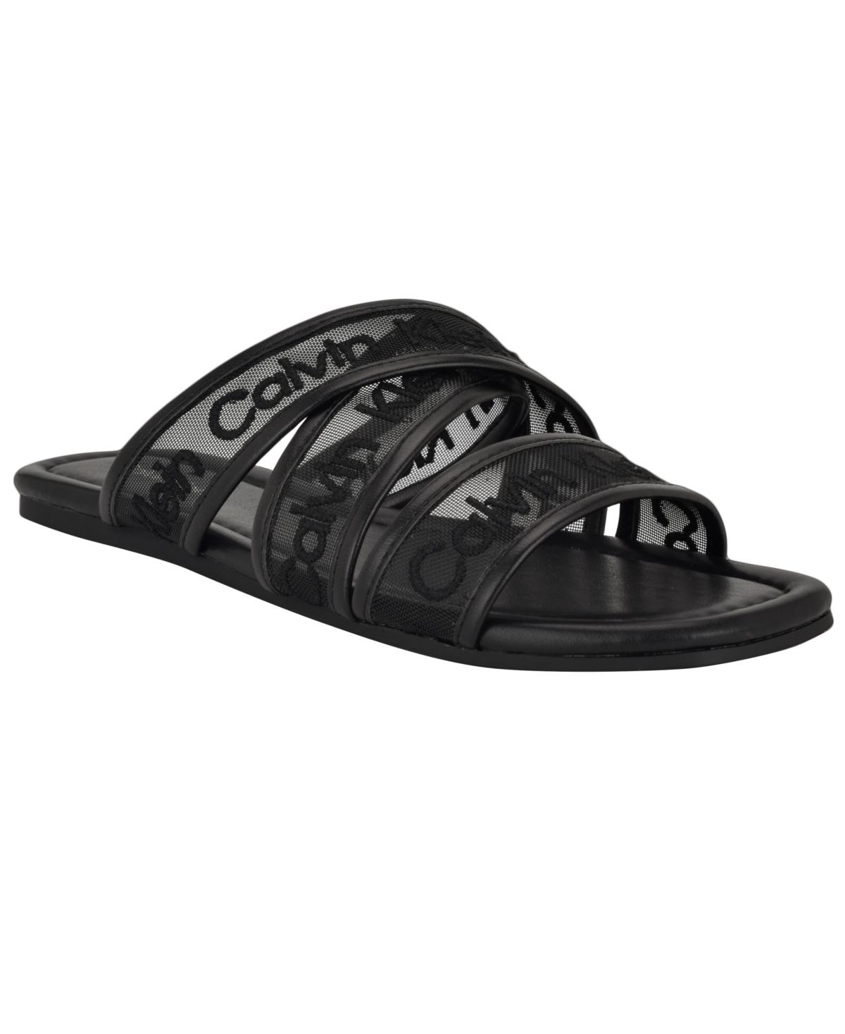 Calvin Klein Bestina Strappy Logo Sandals in Black Lyst