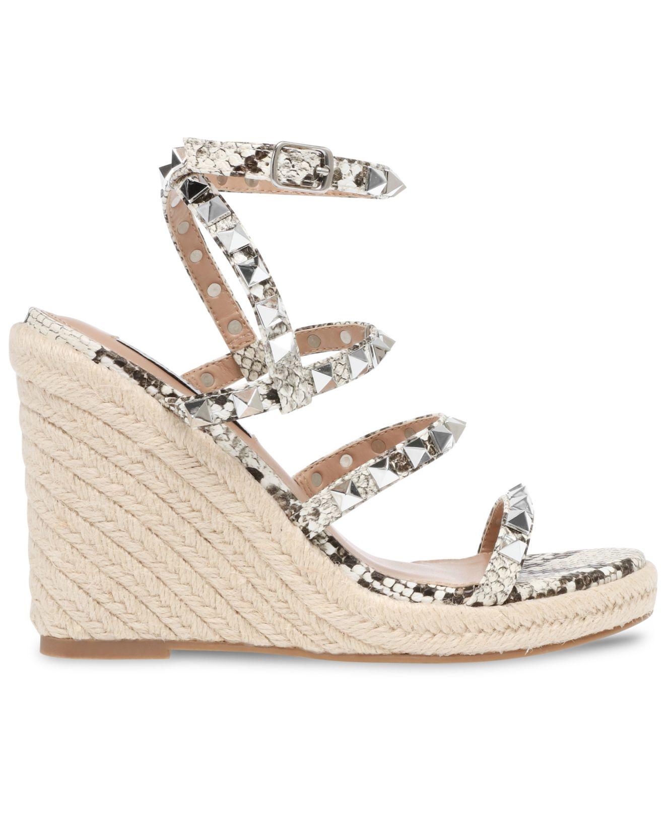 Steve Madden Maici Studded Platform Wedge Espadrilles | Lyst