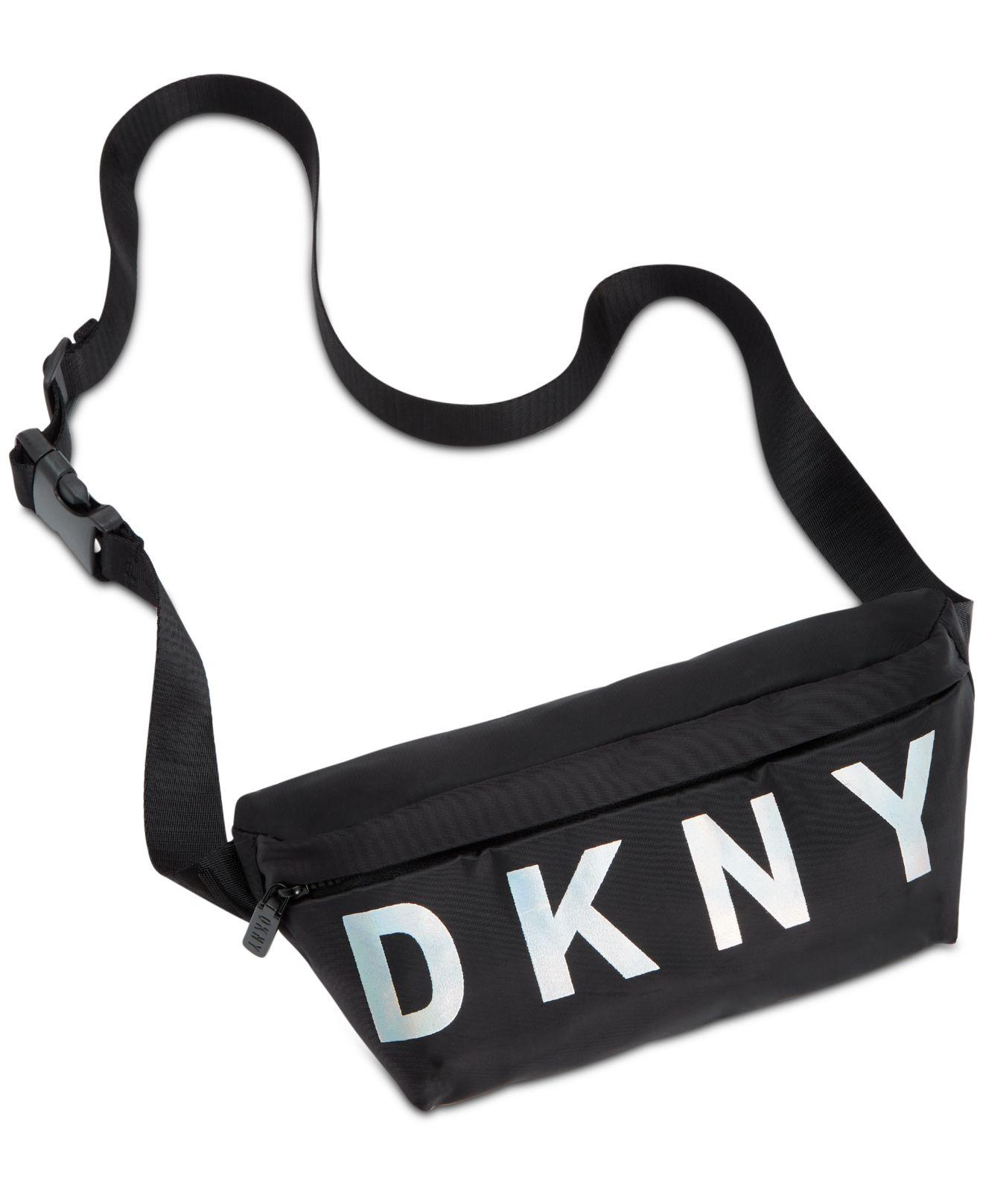 DKNY Nylon Logo Belt Bag in Black Lyst