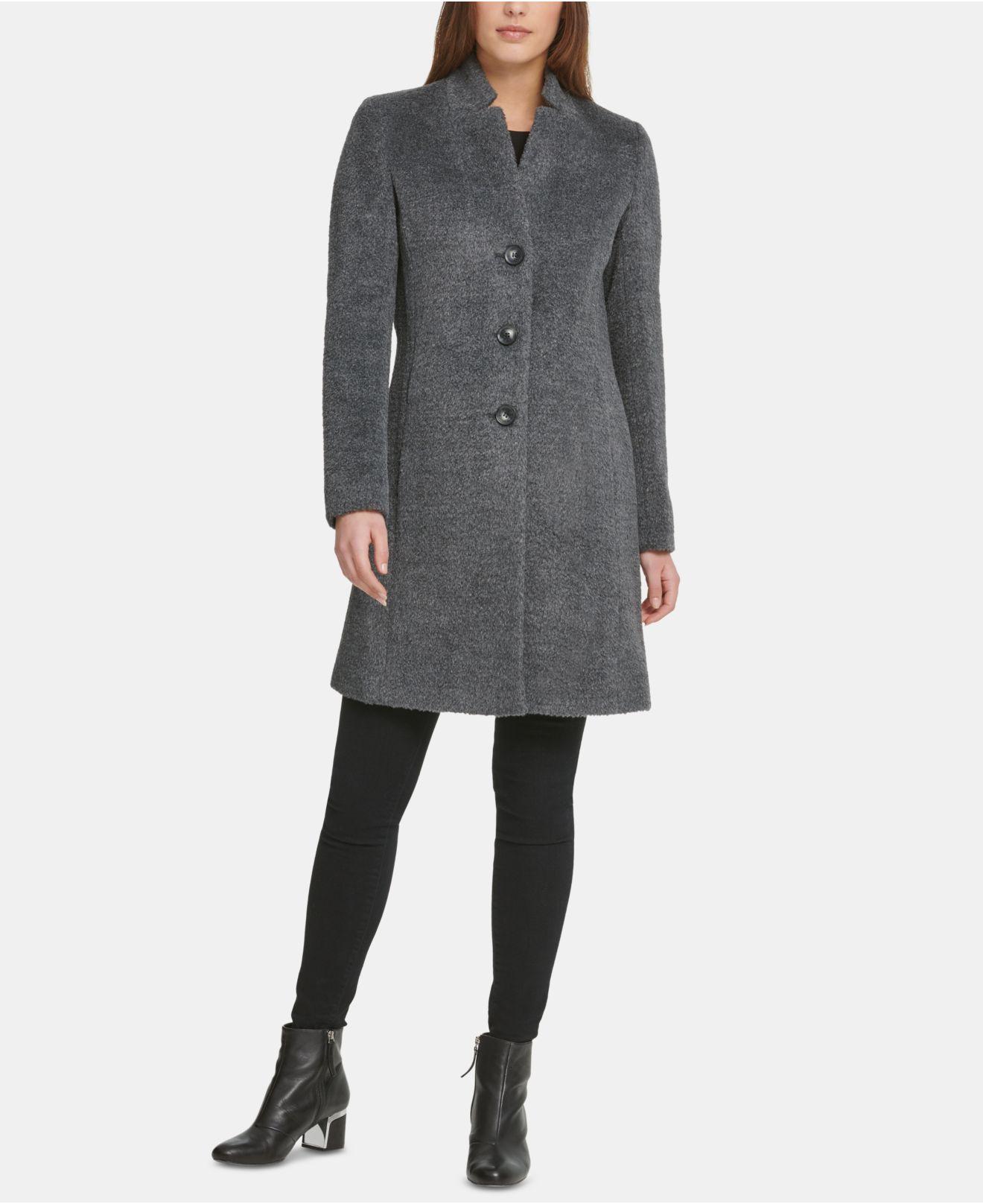dkny asymmetrical walker coat
