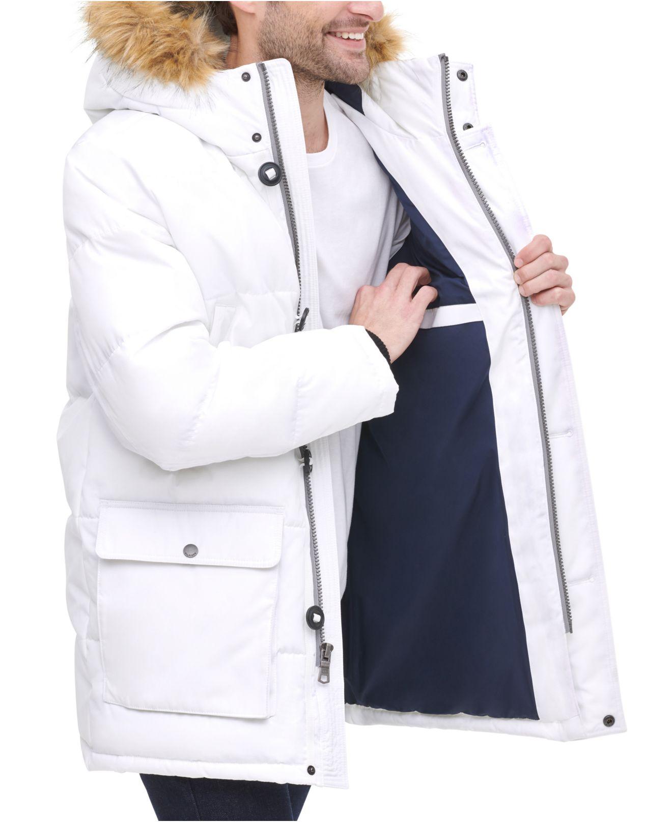 Tommy Hilfiger Long Snorkel Coat in White for Men Lyst