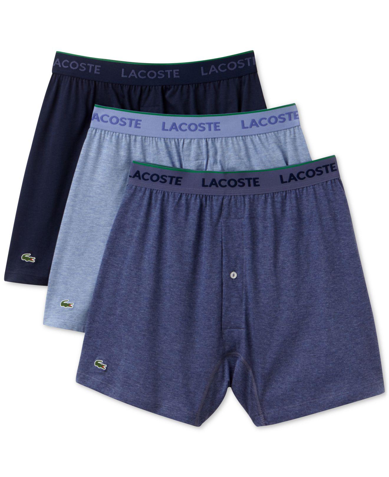 Lacoste Supima® Knit 3-pack Boxers in Blue for Men | Lyst