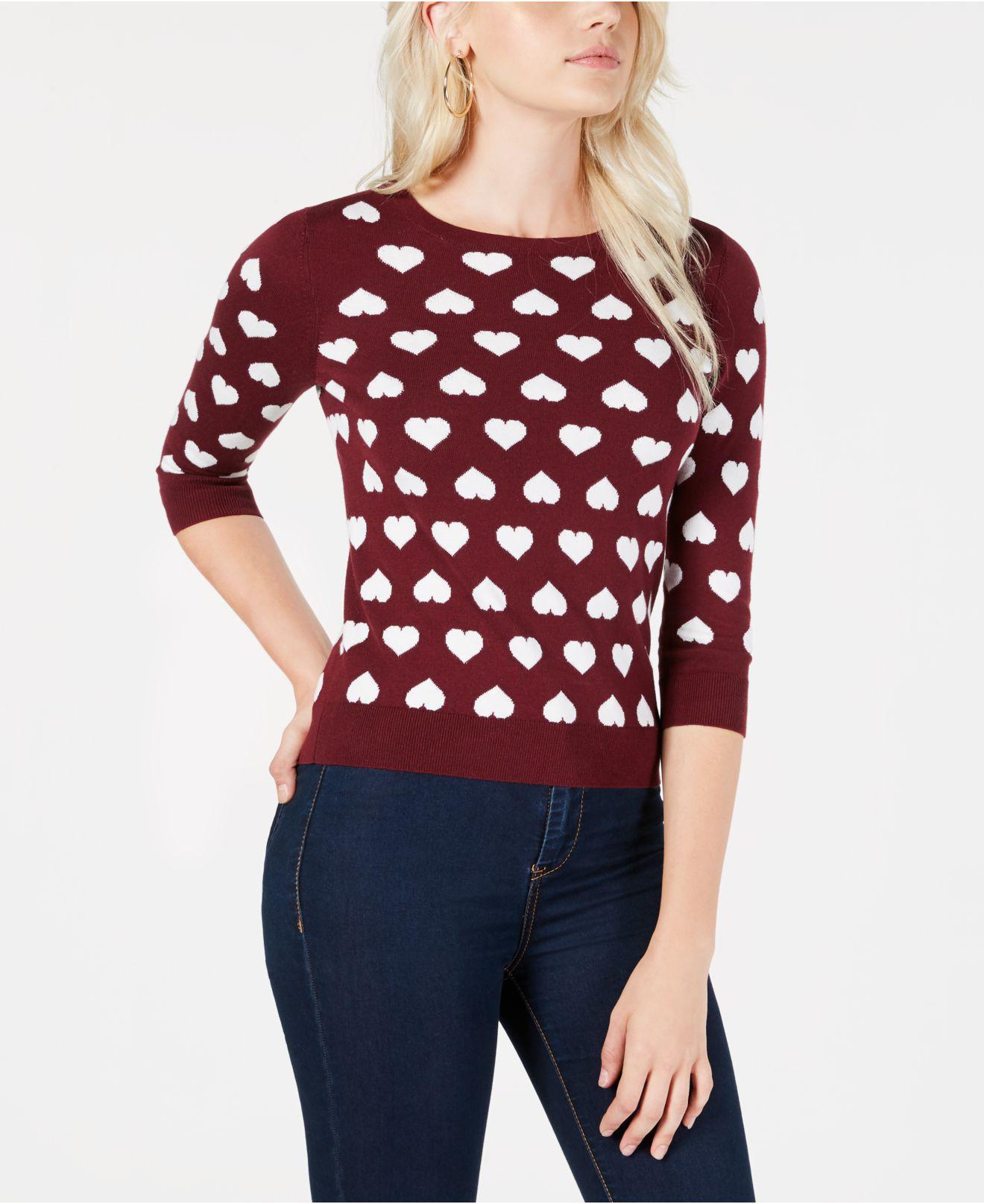 macy's red sweater women's