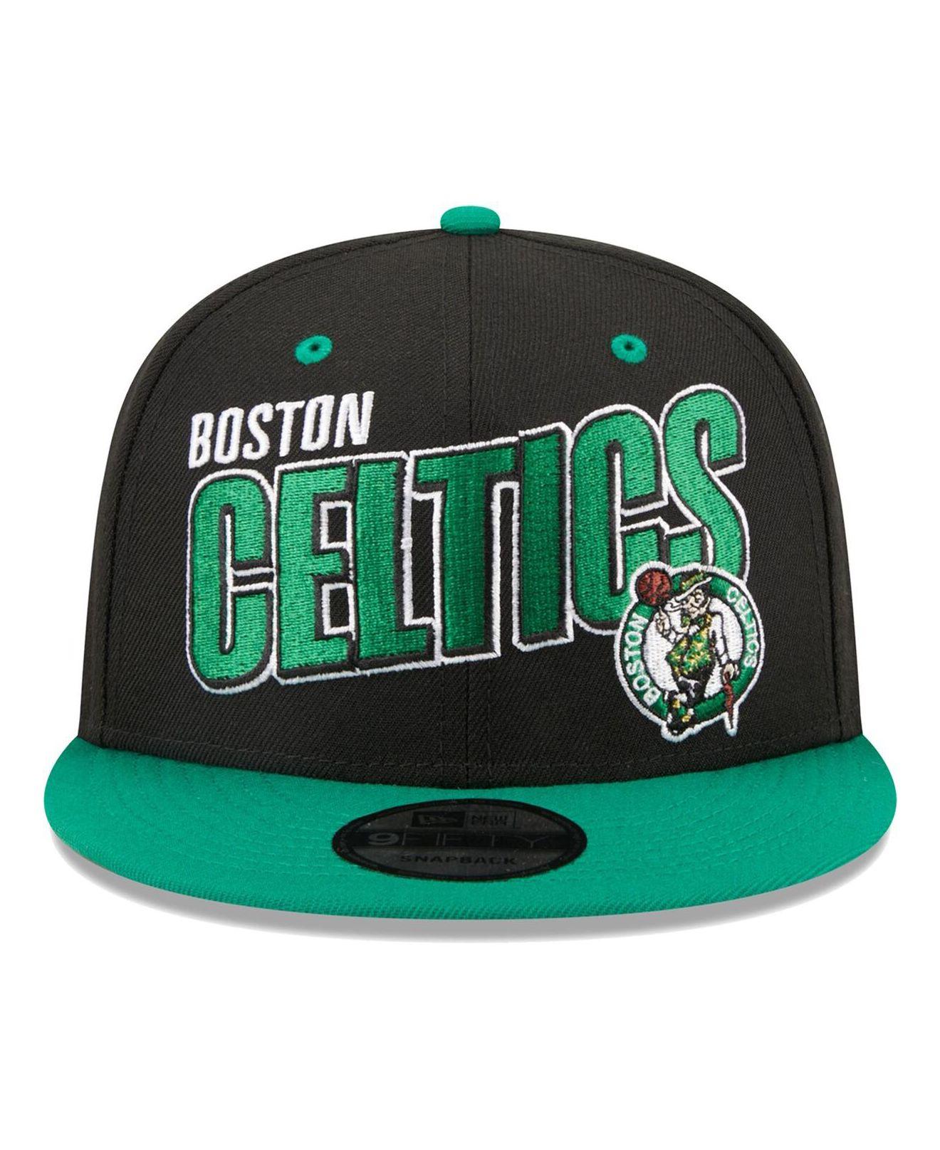 Boston Celtics New Era Stripes 9FORTY Trucker Snapback Hat - Kelly Green