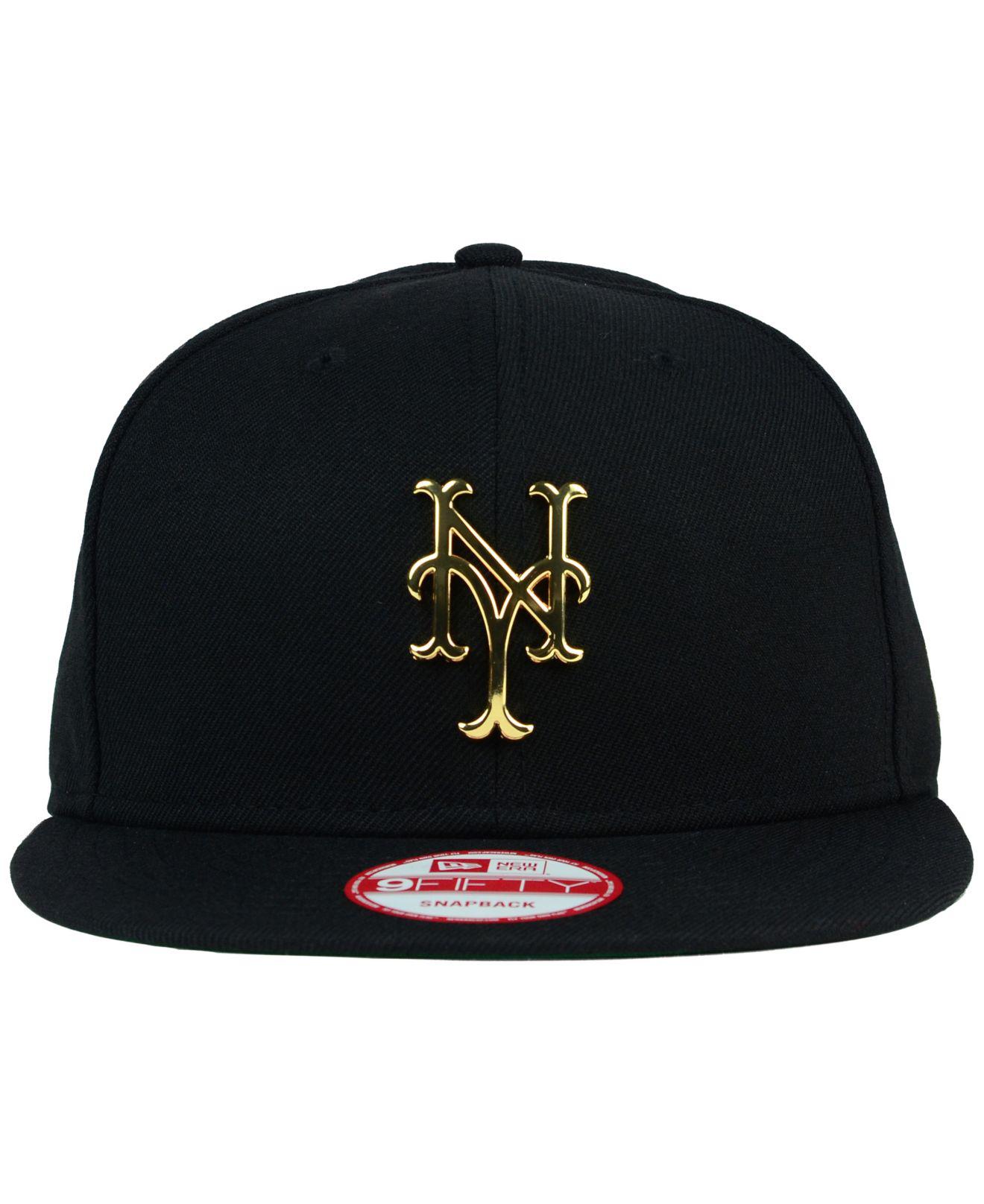 KTZ New York Mets League O'gold 9fifty Snapback Cap in Black for Men | Lyst