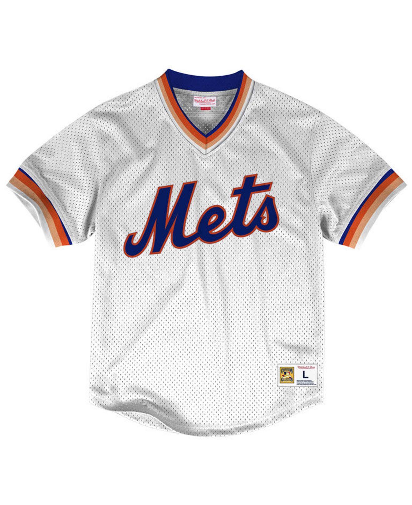 Mitchell & Ness New York Mets Mesh Vneck Jersey in White for Men Lyst
