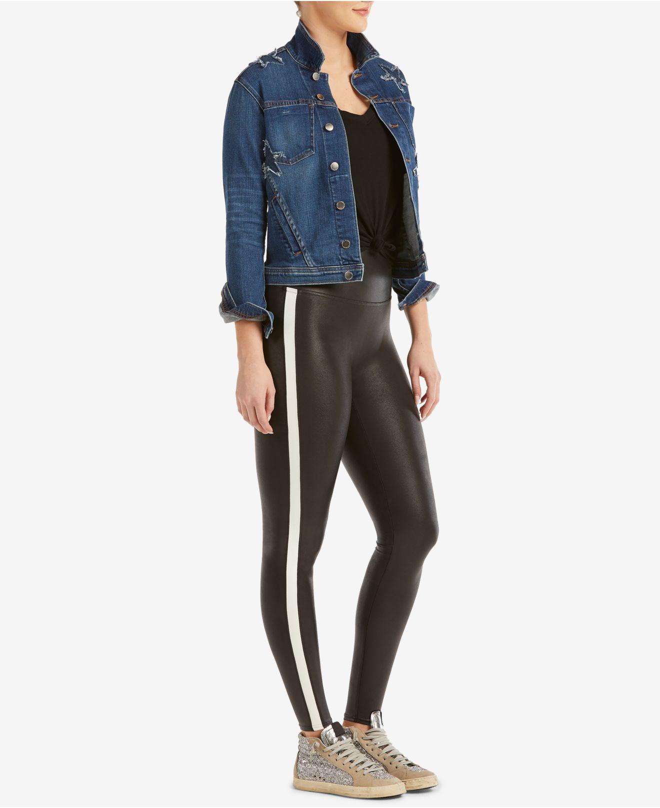 Spanx Faux Leather Side Stripe Leggings 