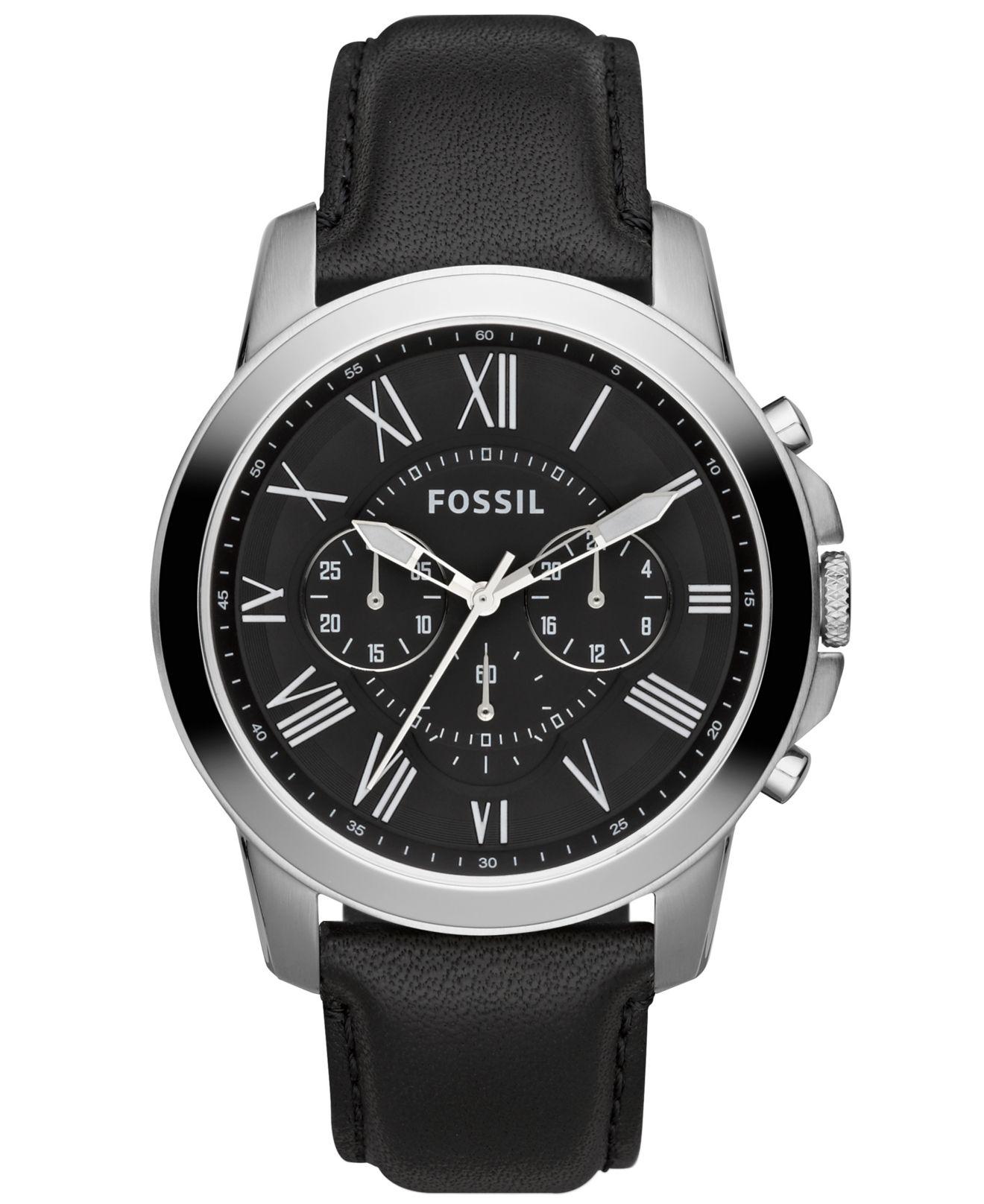 fossil black watch strap