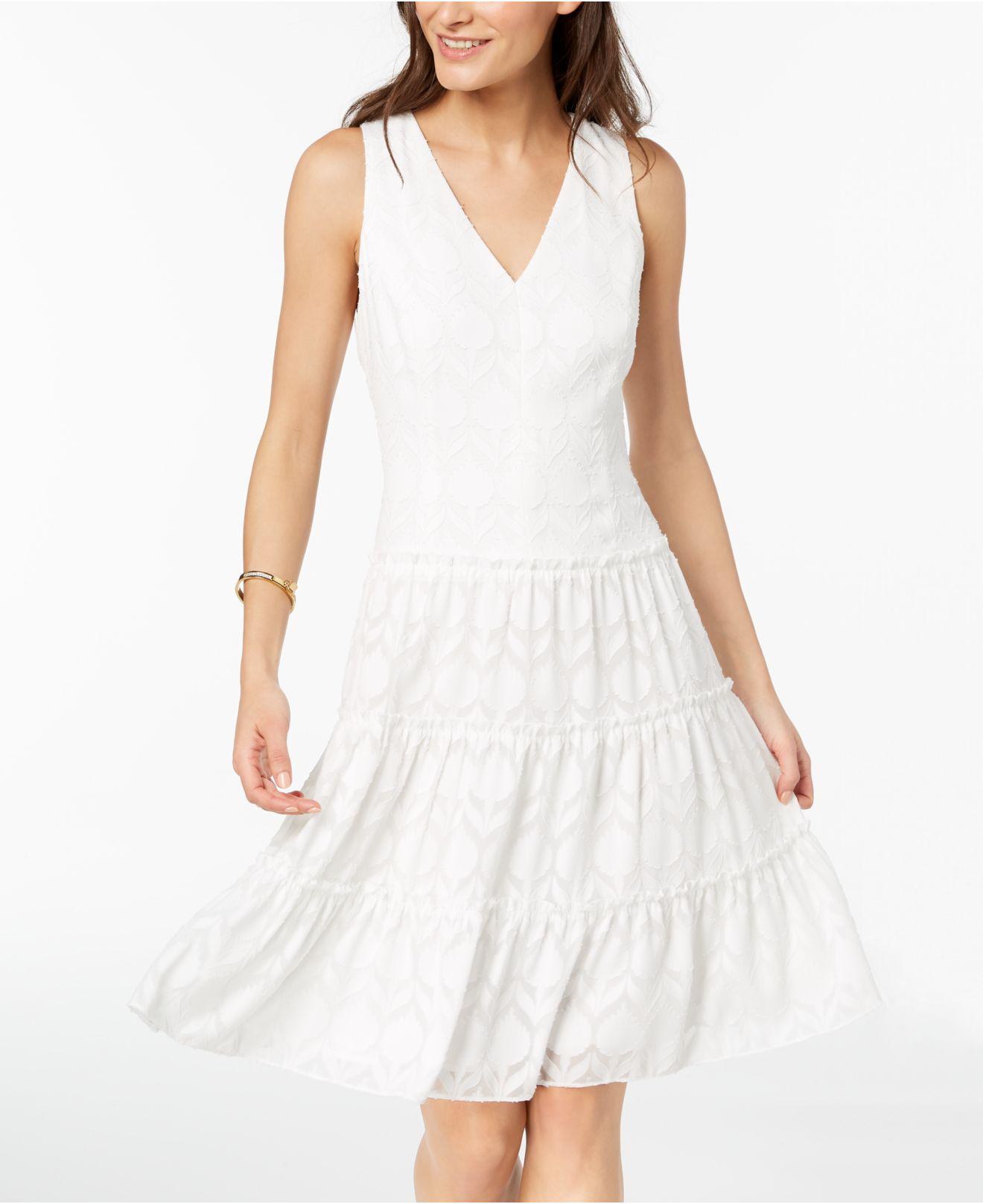 macys white floral dress