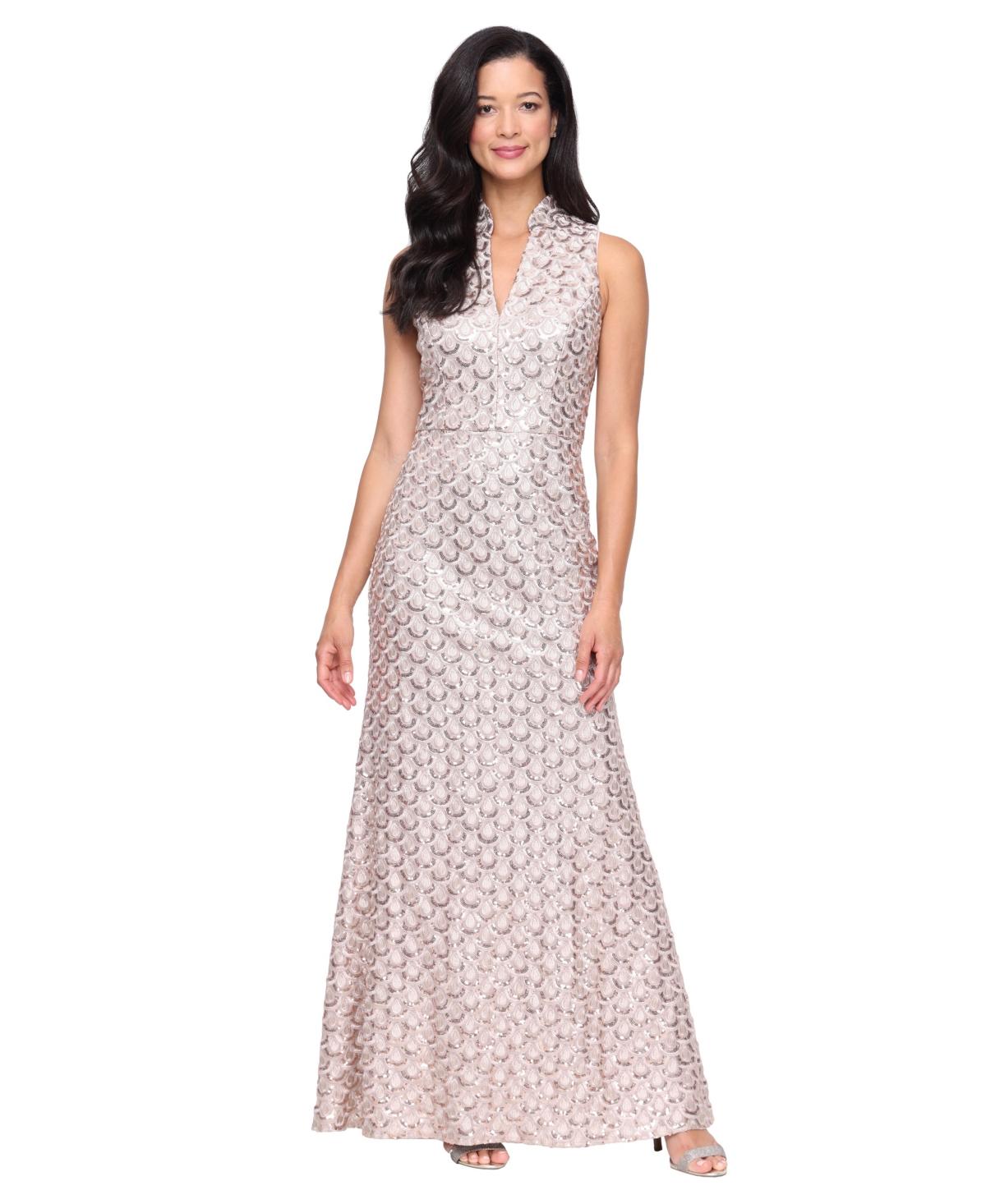 Alex Evenings Petite Sleeveless Ball Gown in Purple