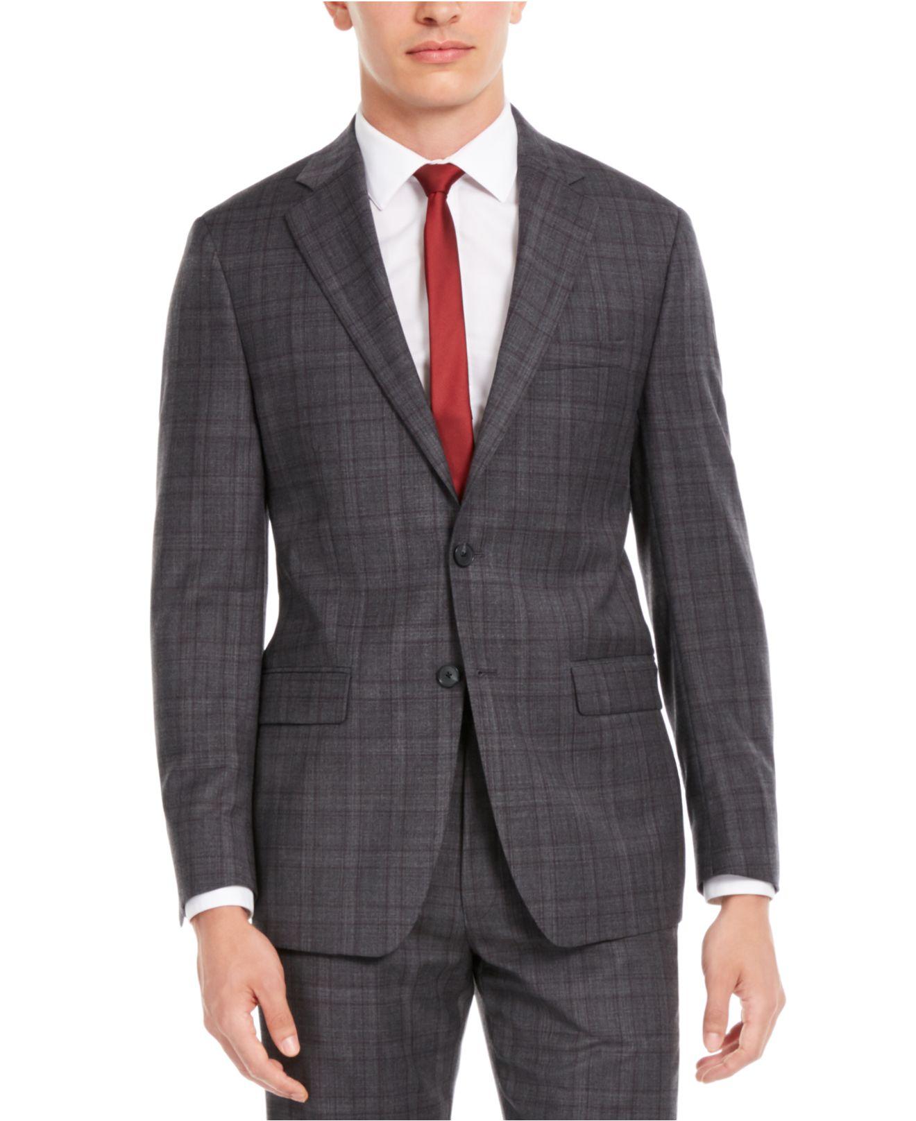 gray plaid suit jacket