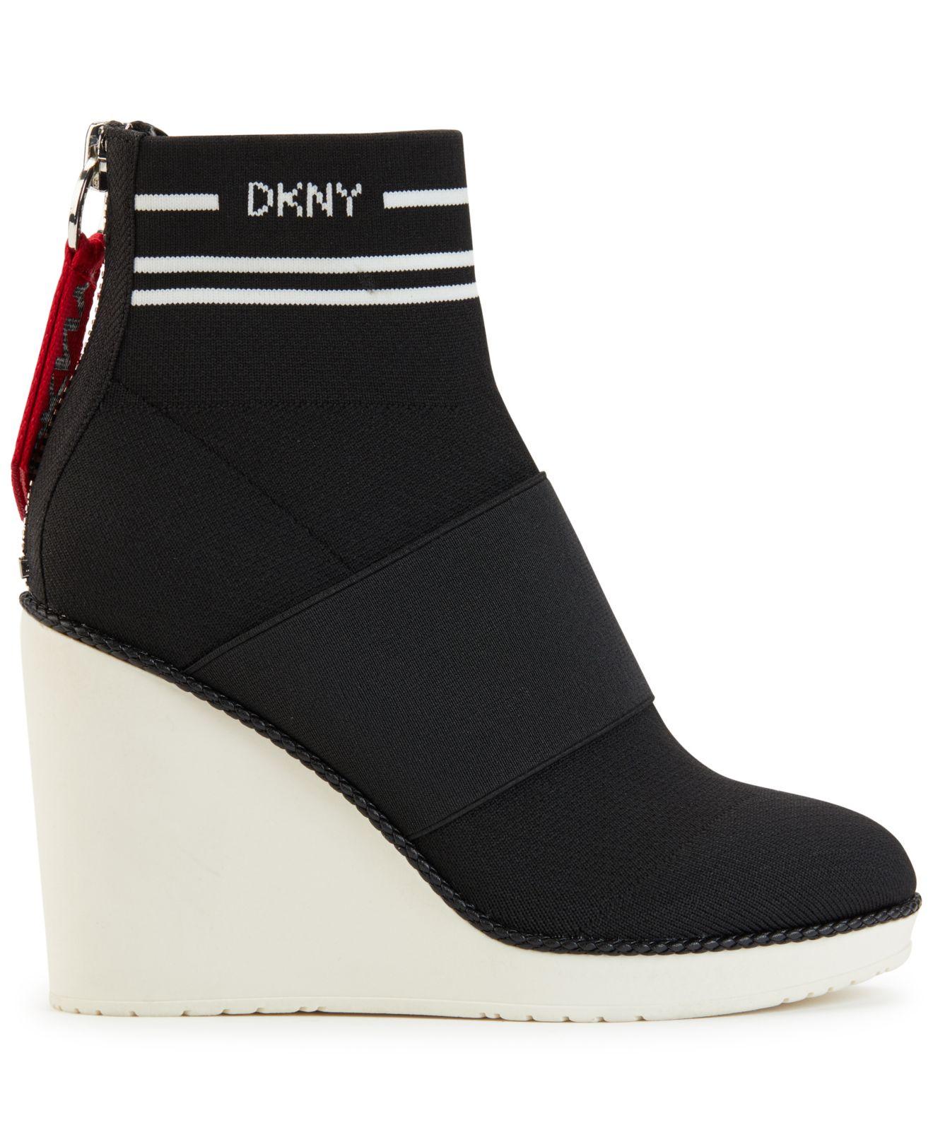 DKNY Warbi Wedge Sneakers in Black - Lyst