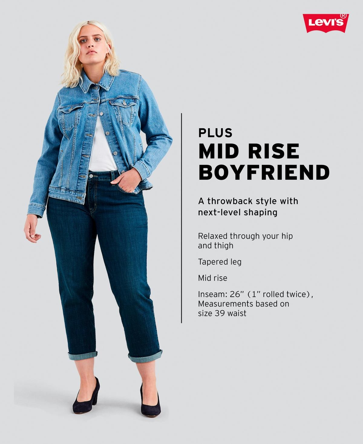Levi s Trendy Plus Size Boyfriend Jeans in White Lyst