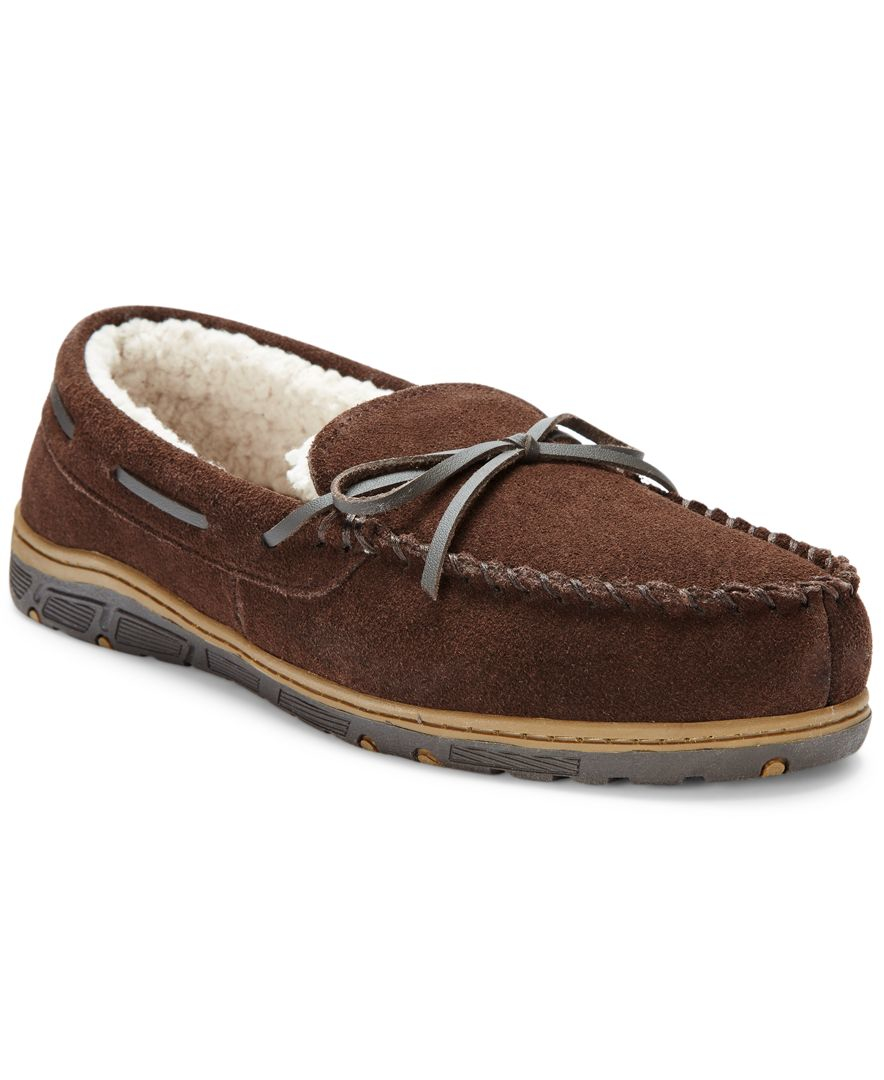 rockport men's suede moccasin slippers