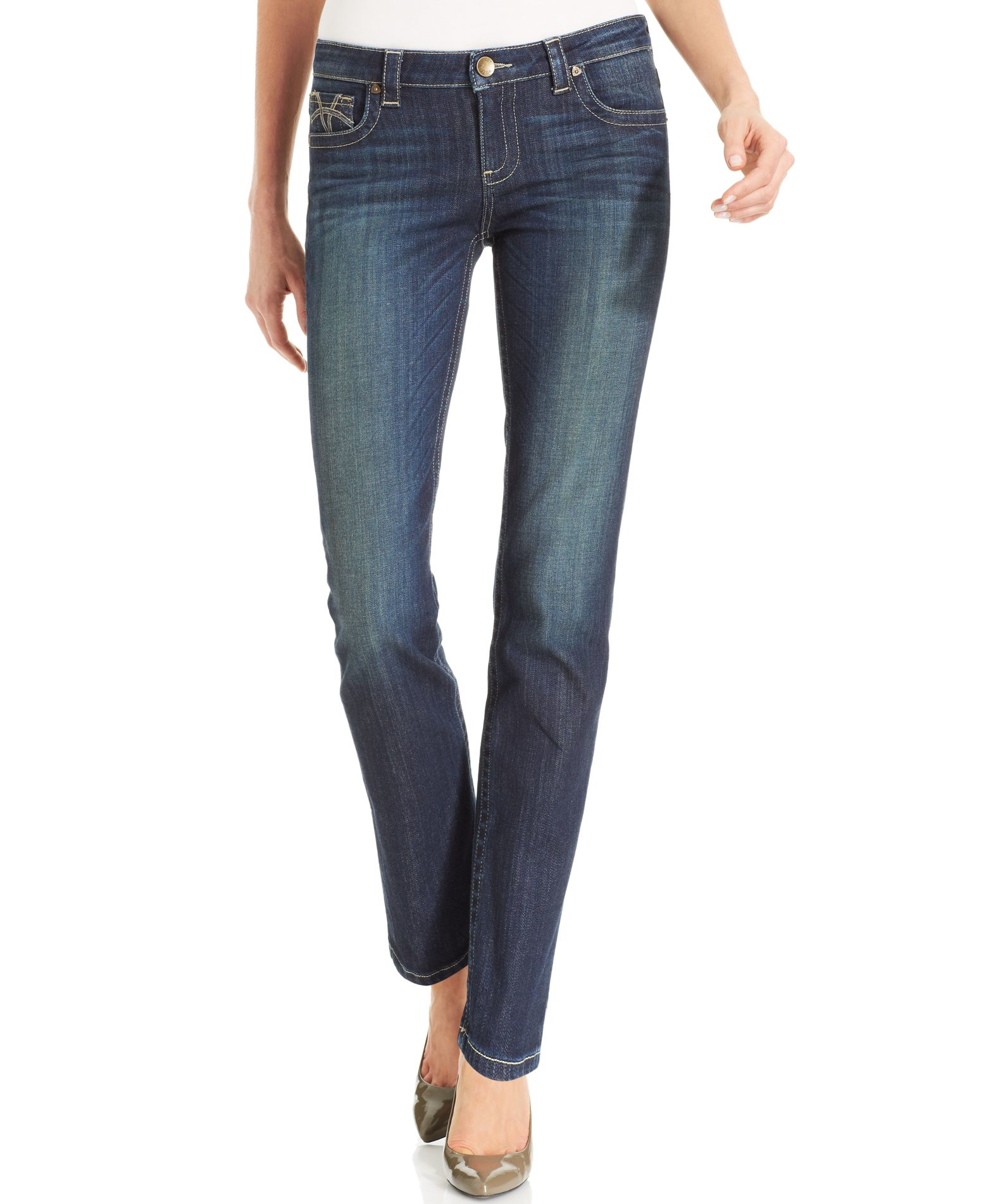 Kut from the kloth Stevie Straight-leg Jeans in Natural | Lyst