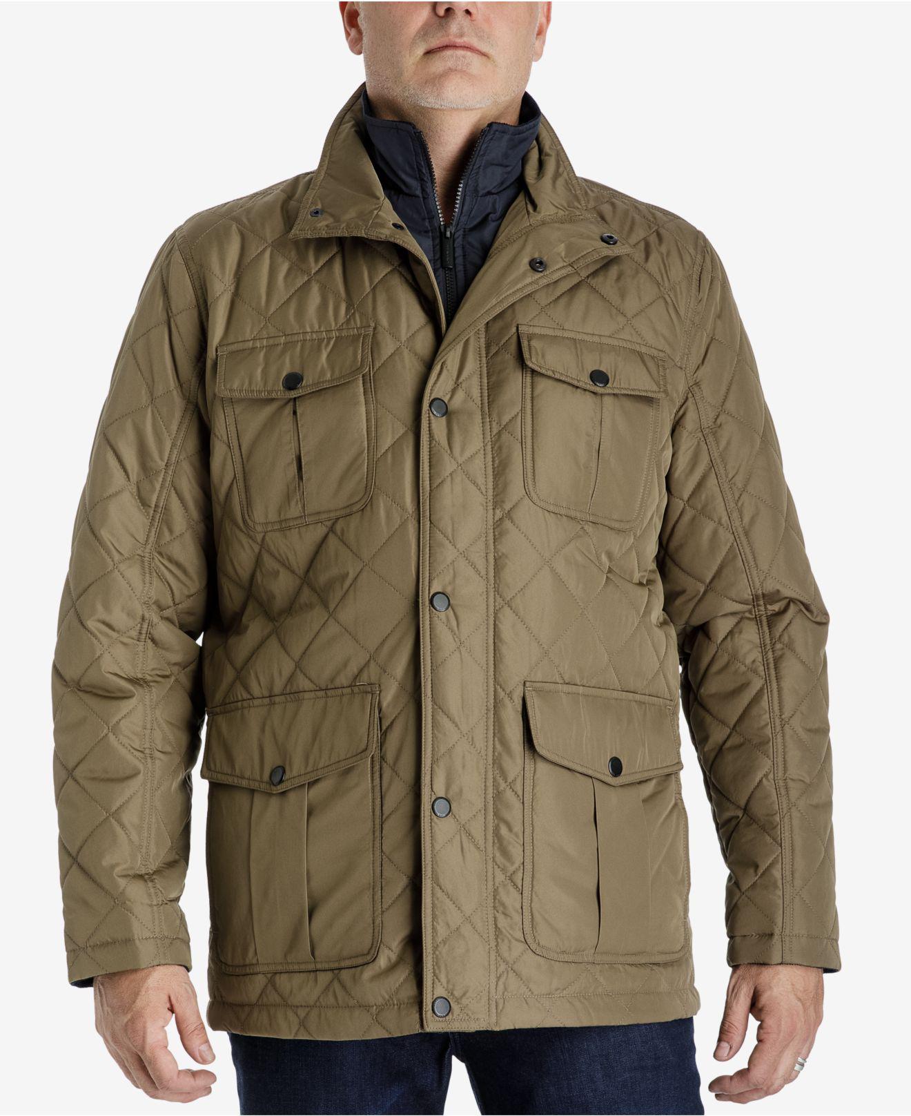 London Fog Synthetic Men's Corduroy-trim Layered Quilted ...