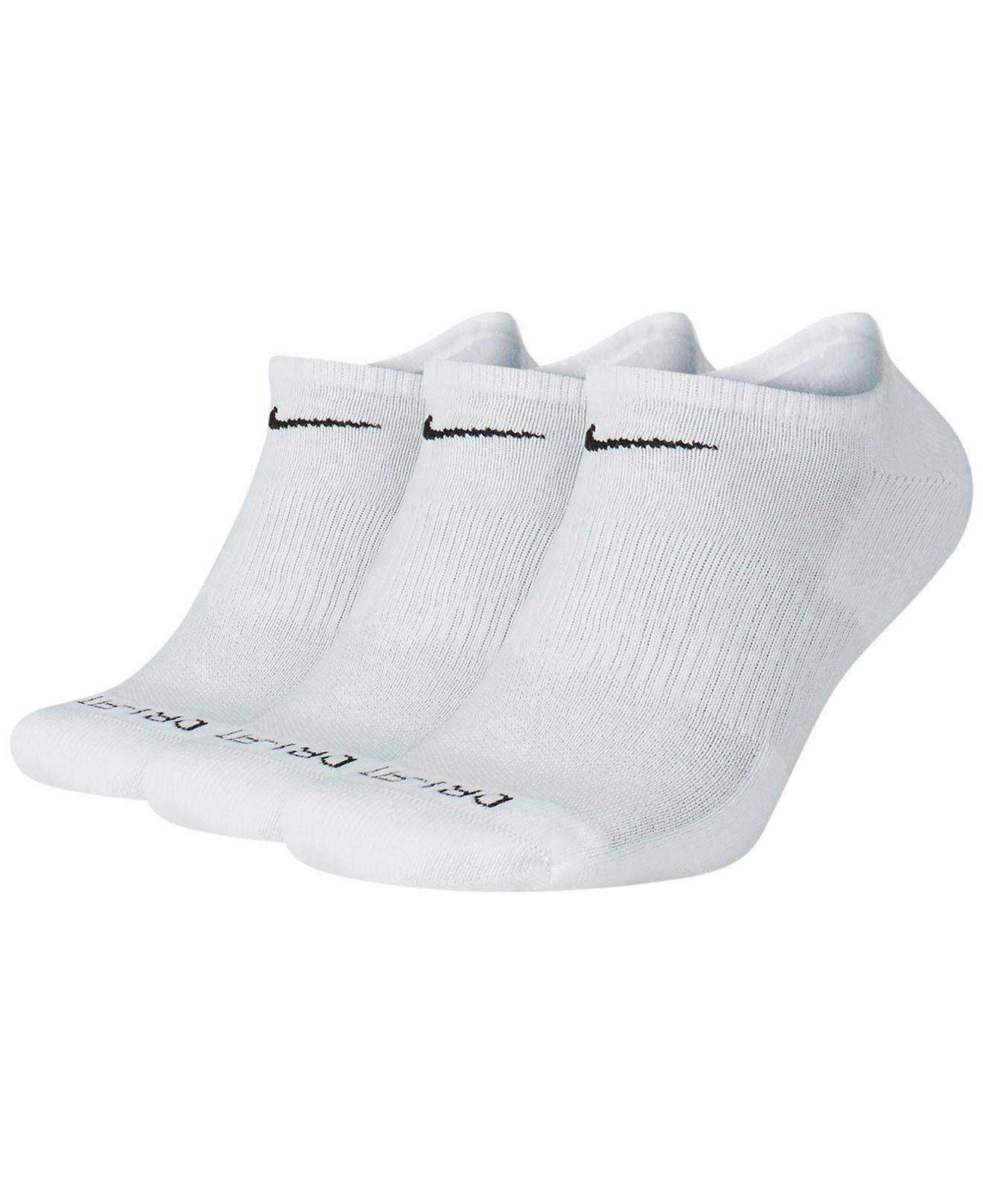 Nike 3pk Dri-fit 1/2 Cushion No Show Socks in White for Men | Lyst