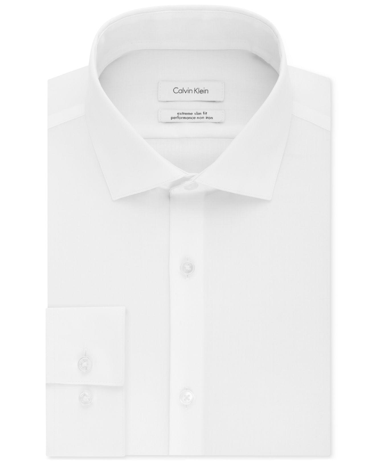 Verlichten micro dat is alles Calvin Klein Steel Extra-slim Fit Non-iron Performance Herringbone Dress  Shirt in White for Men | Lyst