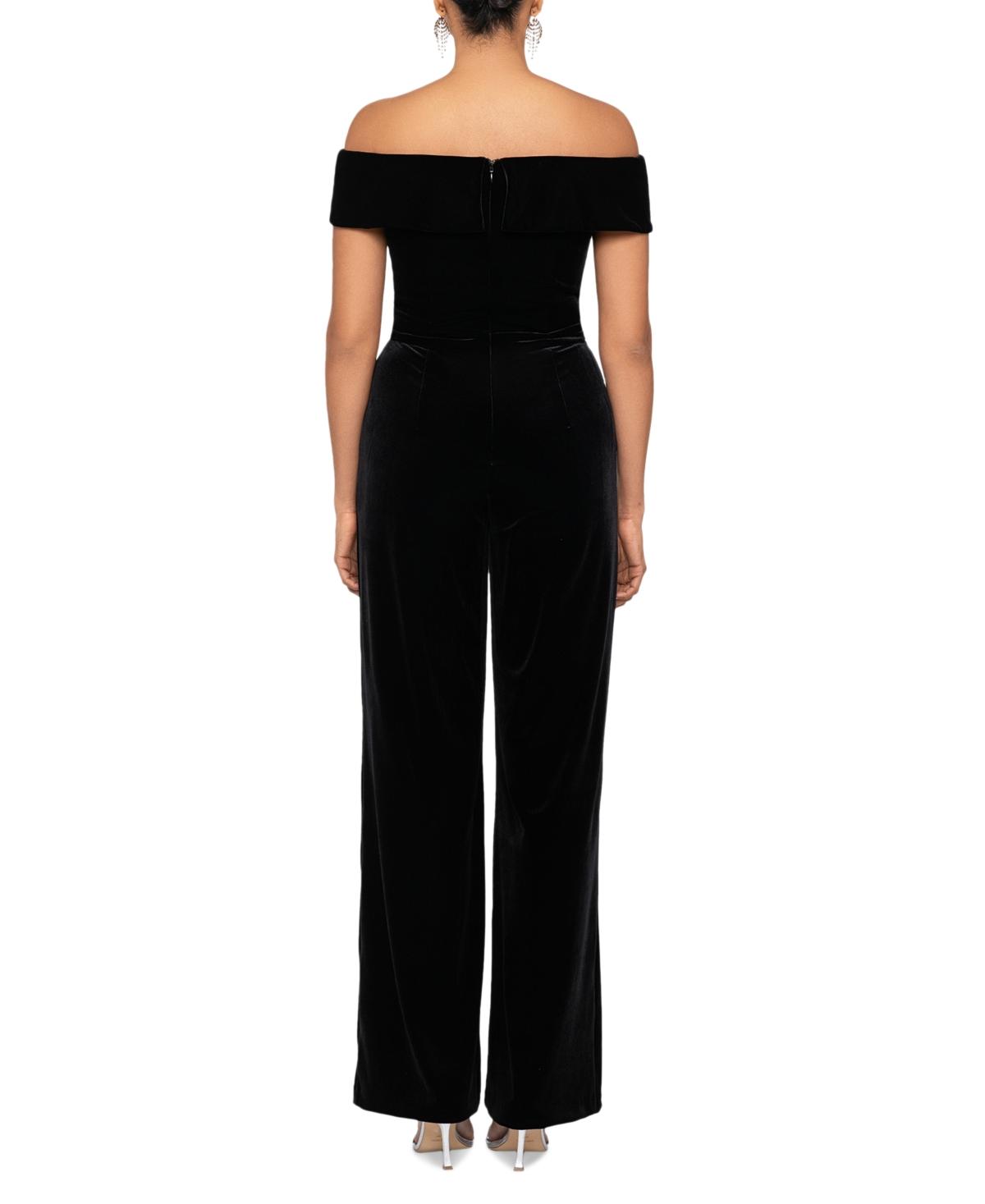 XSCAPE Off-The-Shoulder Velvet Gown - Macy's