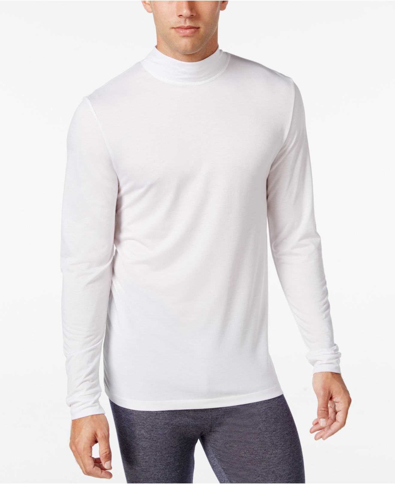 32 degrees Men's Underwear, Mock Neck Thermal Peformance Shirt in White ...