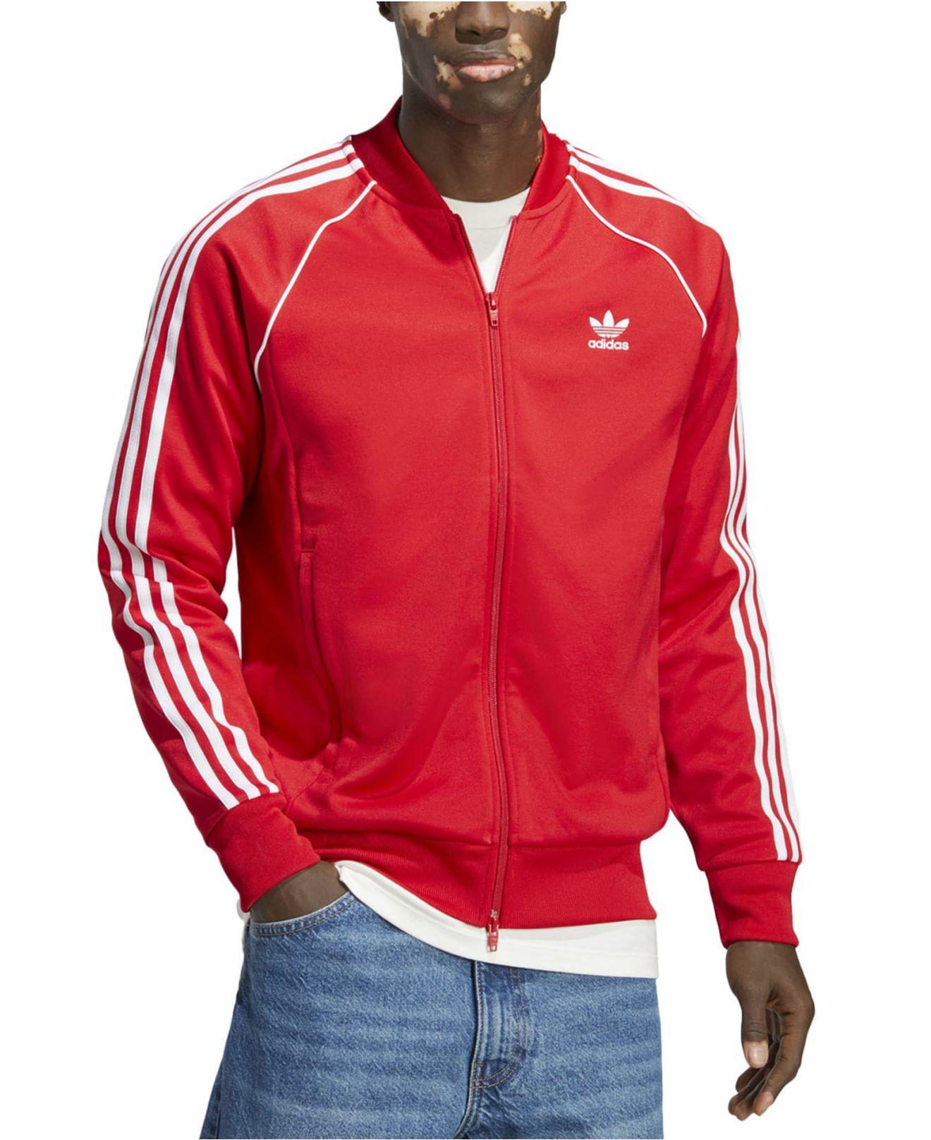 adidas Adicolor Classics Sst Slim-fit 3-stripes Track Jacket in Red for Men  | Lyst
