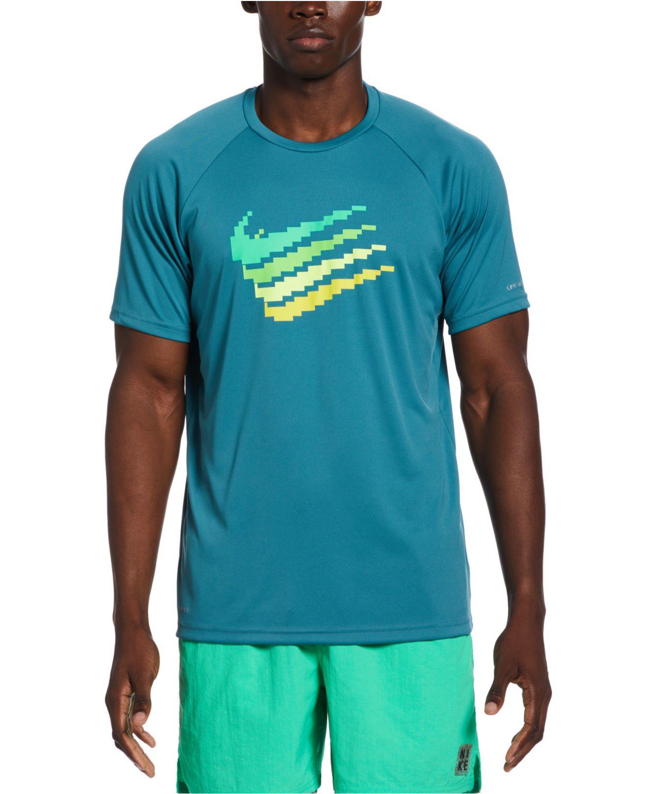 Nike Digi Swoosh Drifit Stretch Upf 40+ Logo Graphic Rash Guard in