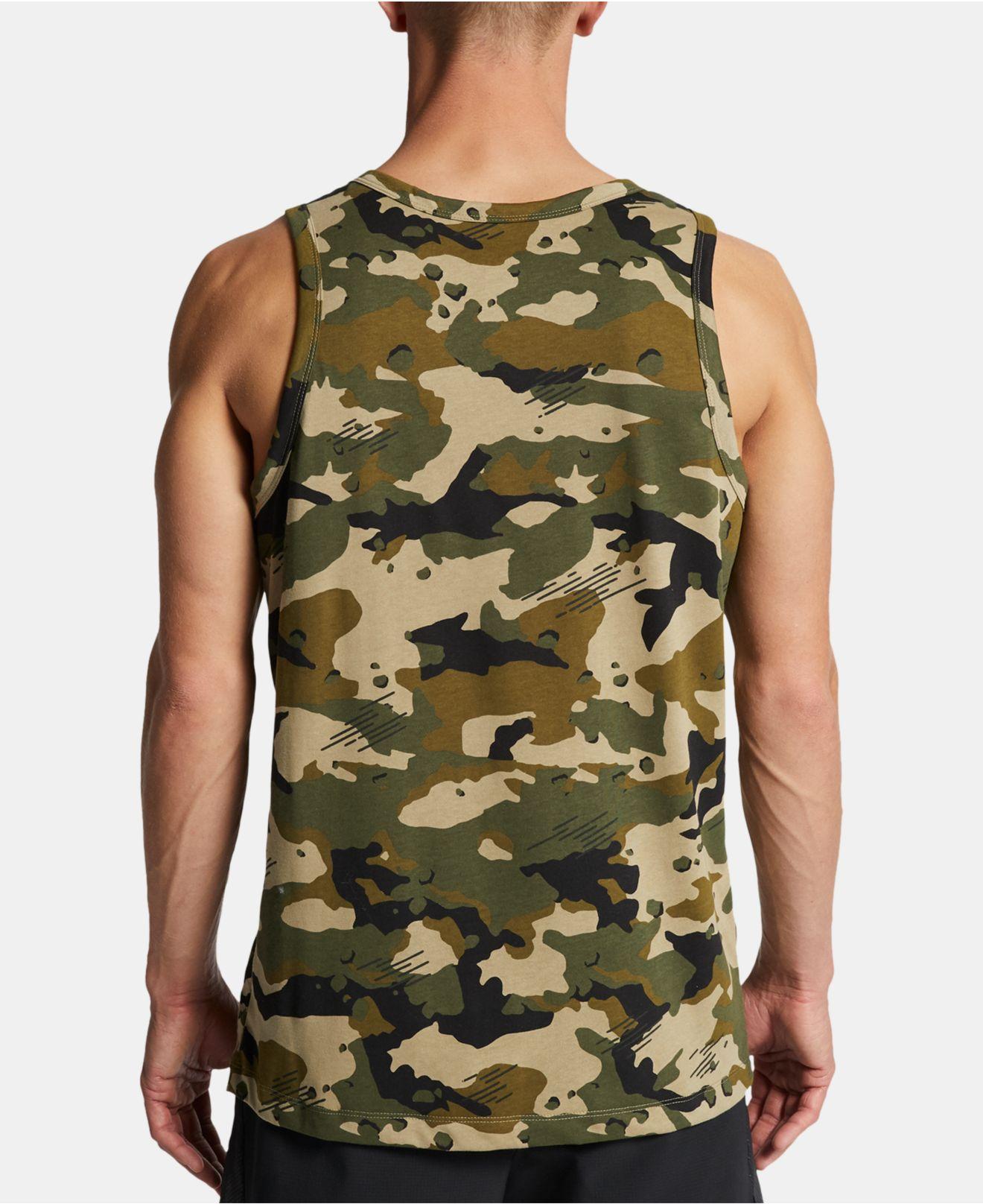 Nike Dri-fit Camo Training Tank Top in Olive (Green) for Men - Lyst