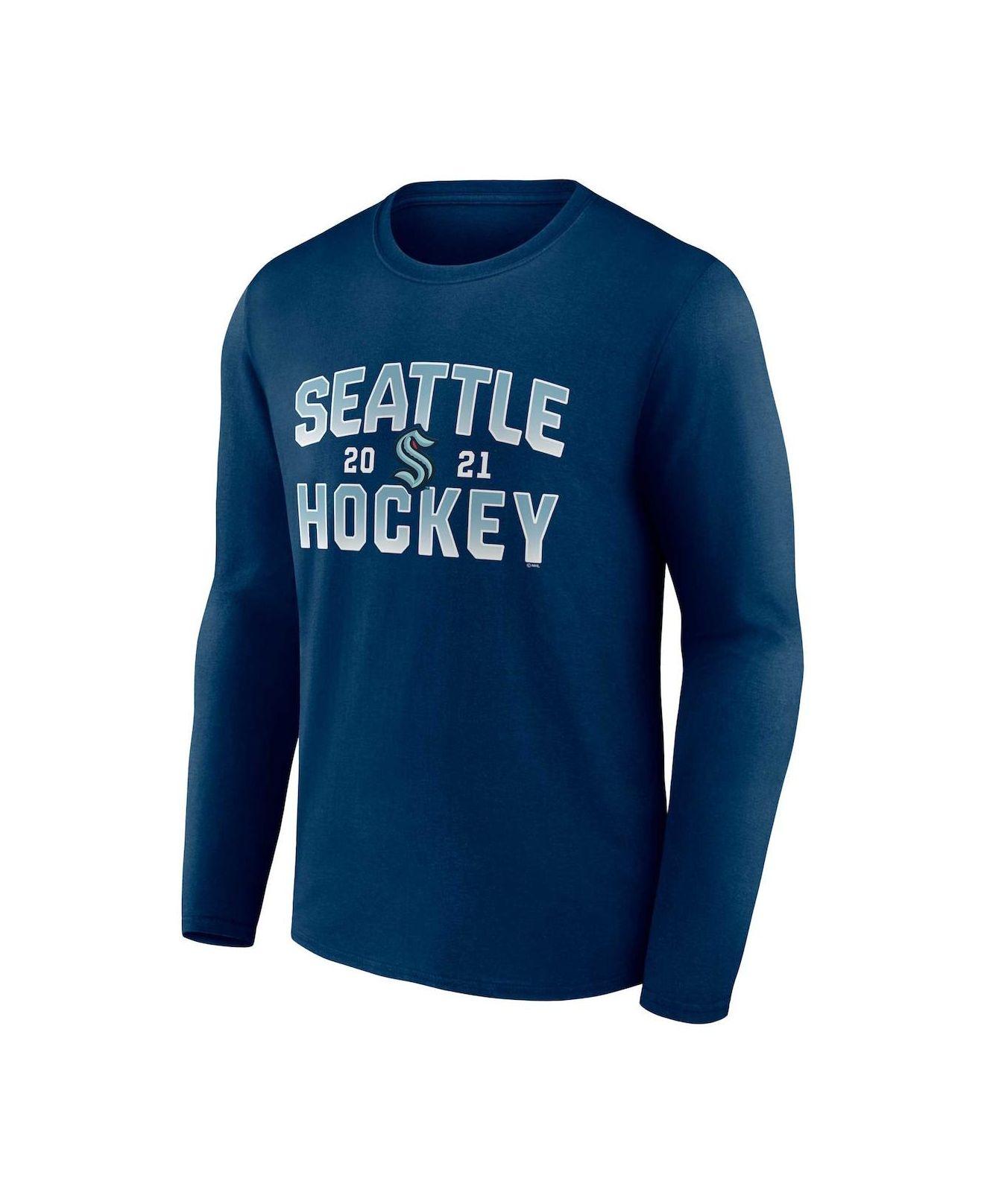 NHL Seattle Kraken Wordmark Navy Pullover Hoodie
