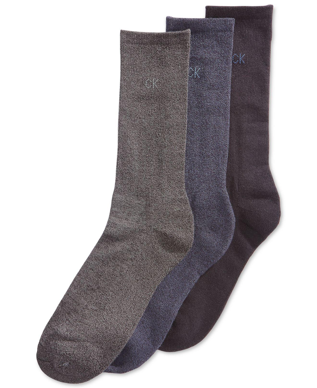 Calvin Klein Men's 3pack Cotton Cushion Sole Socks in Blue for Men Lyst